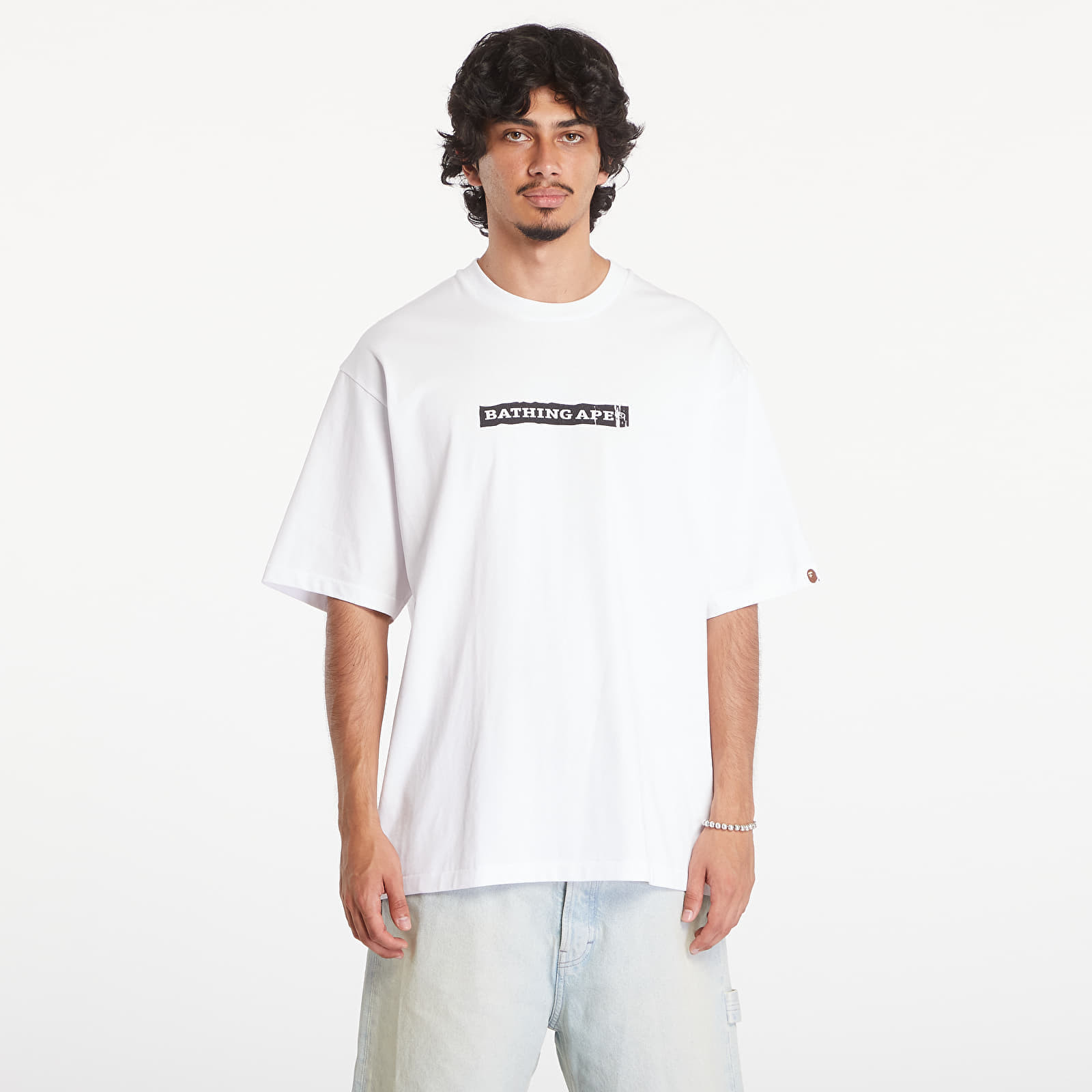 Tričko A BATHING APE Screen Print Stencil Logo Relaxed Fit Short Sleeve Tee White XL