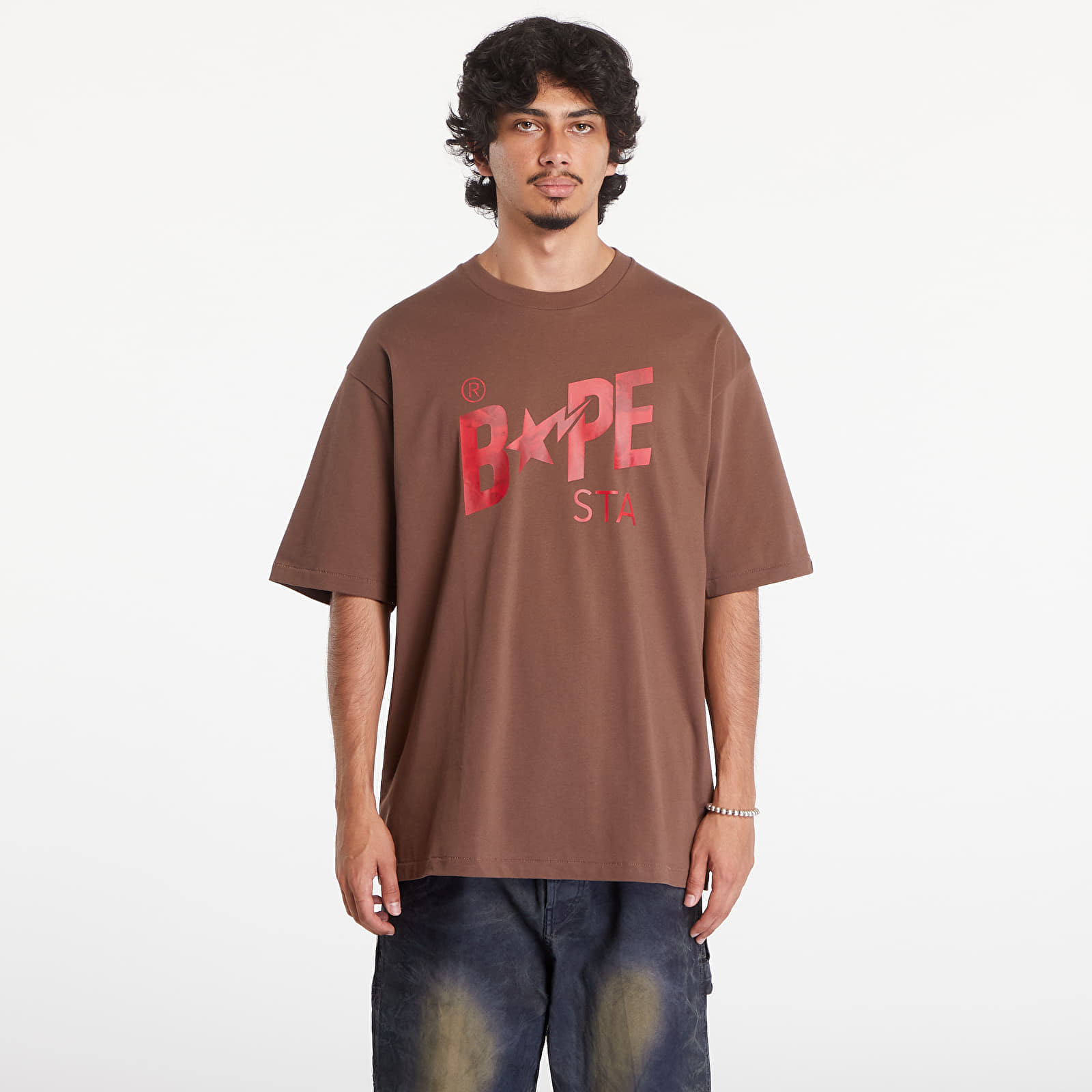 Tričko A BATHING APE Floral Solid Camo Bape Sta Logo Relaxed Fit Short Sleeve Tee Brown L