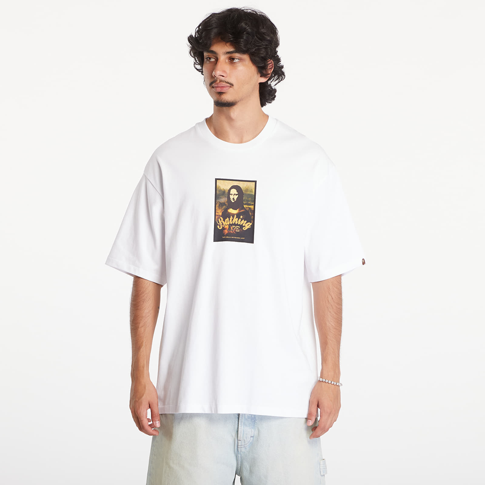 Tričko A BATHING APE Art Print Relaxed Fit Short Sleeve Tee White L