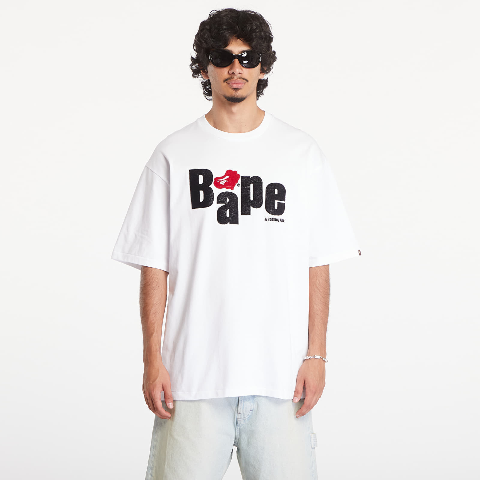 Tričko A BATHING APE Heart Ape Head Relaxed Fit Short Sleeve Tee White L