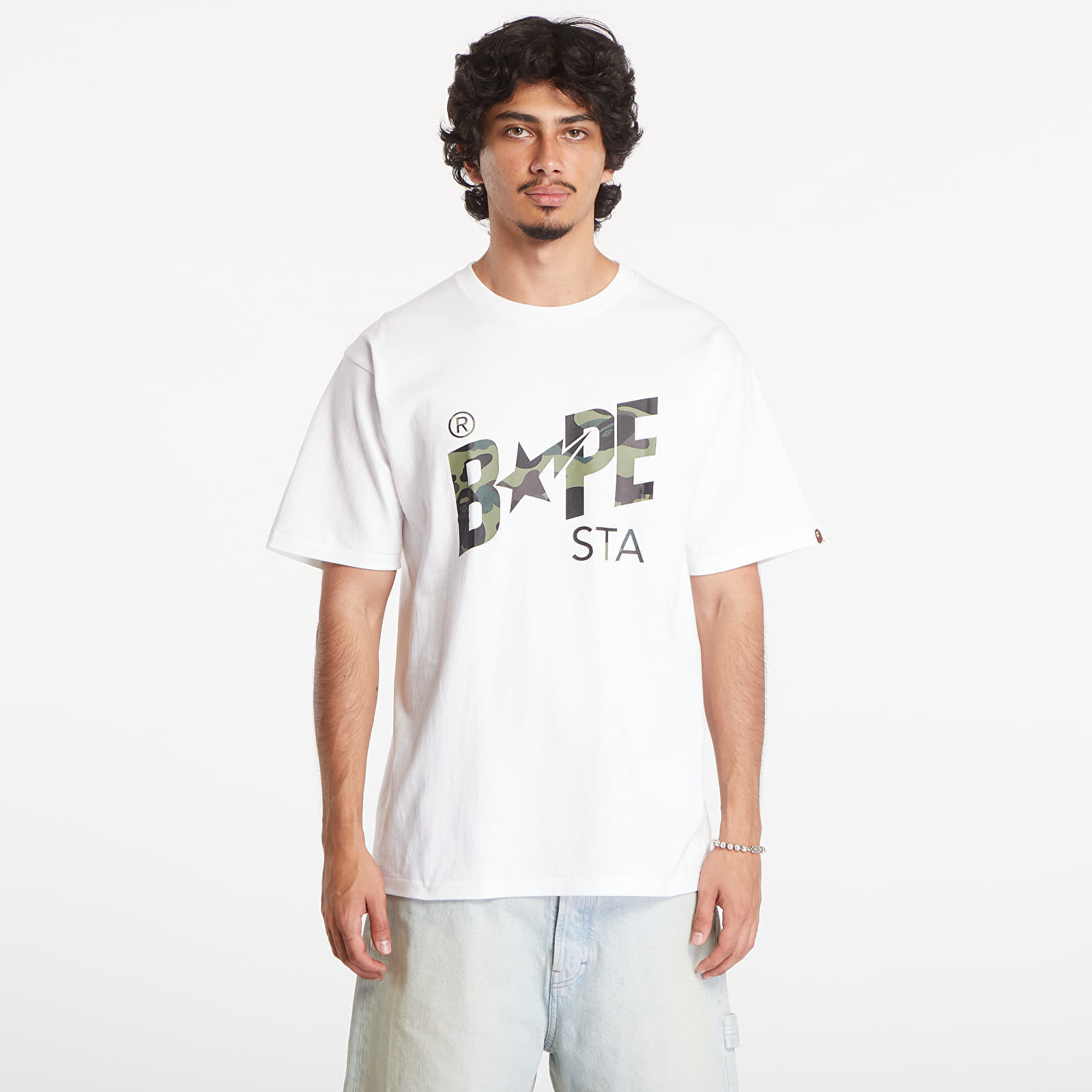 Tričko A BATHING APE 1St Camo Bape Sta Short Sleeve Tee White/ Green M