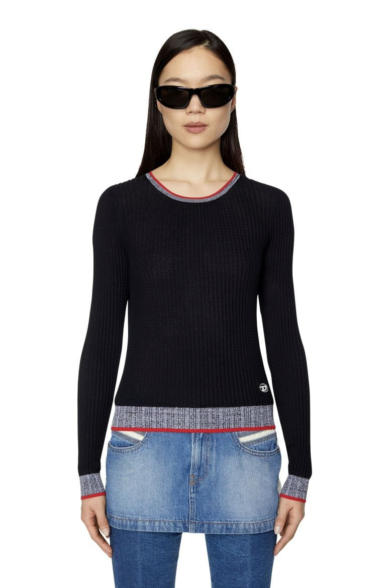 Diesel Sveter - M-ARIANNE KNITWEAR čierny