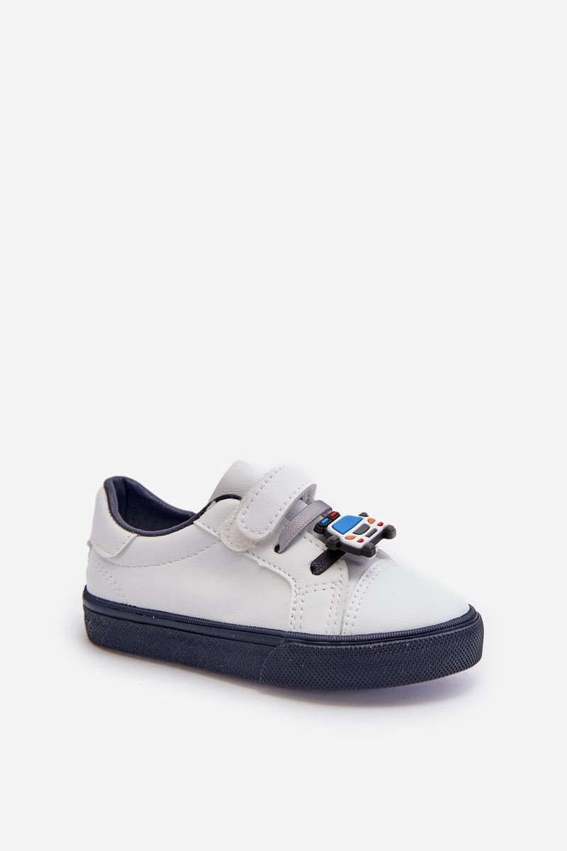 Children's sneakers Sneakers with a pin, white and navy blue Pennyn