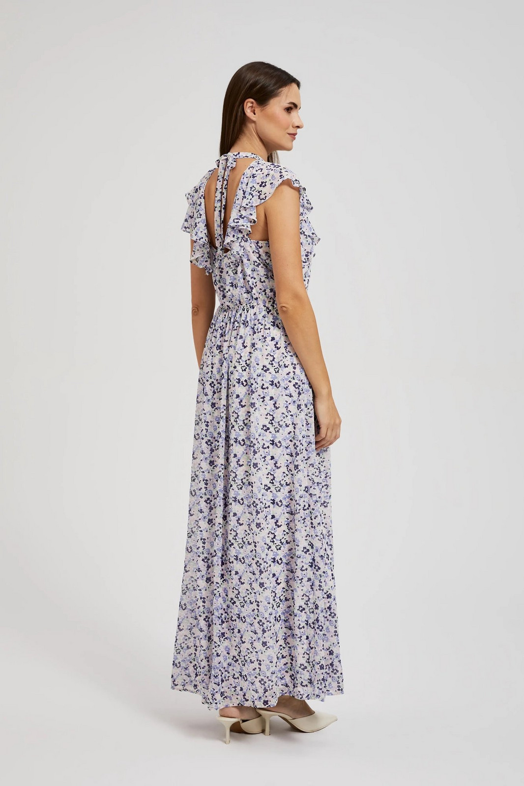 Women's floral maxi dress MOODO - navy blue
