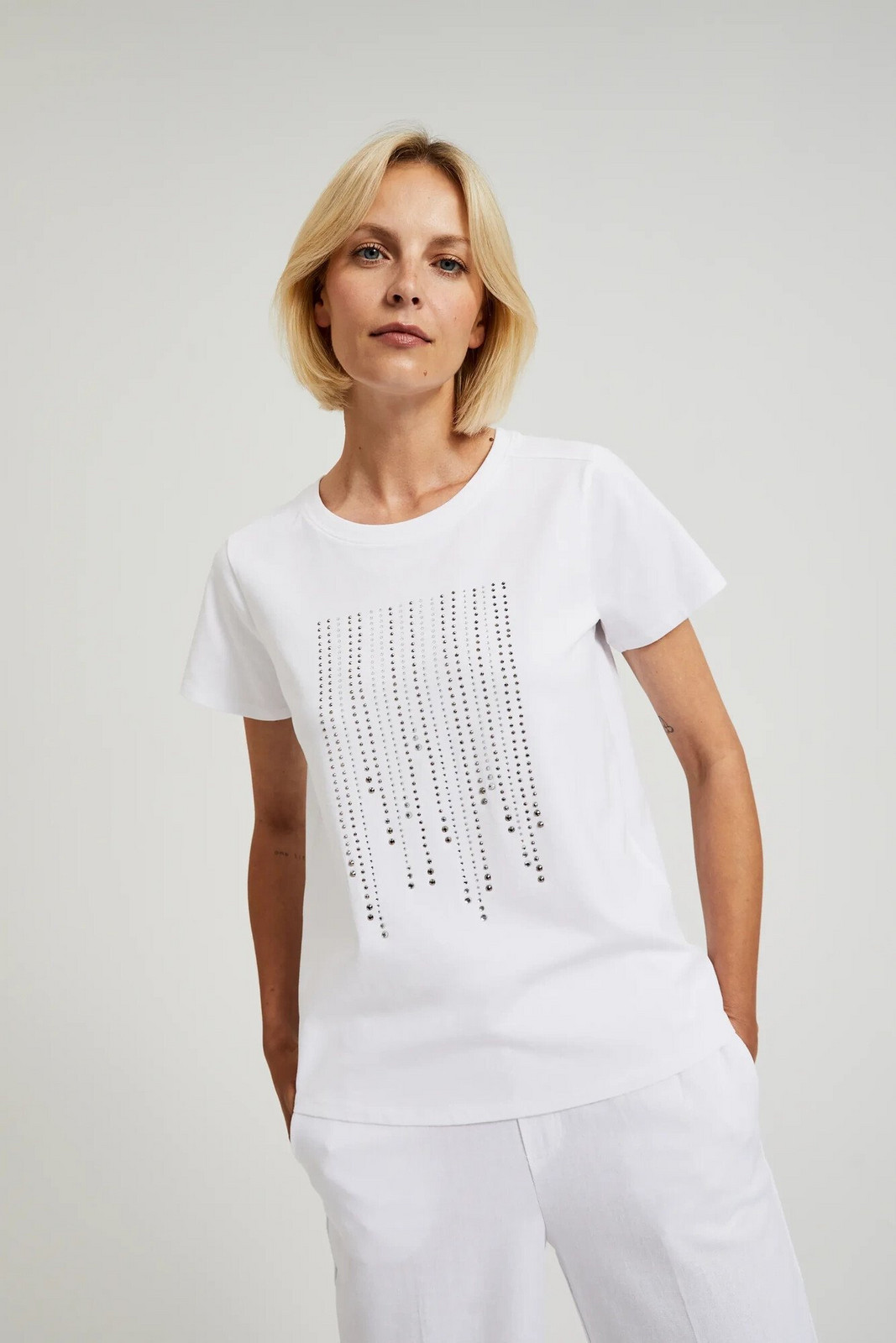 Women's T-shirt with MOODO app - white
