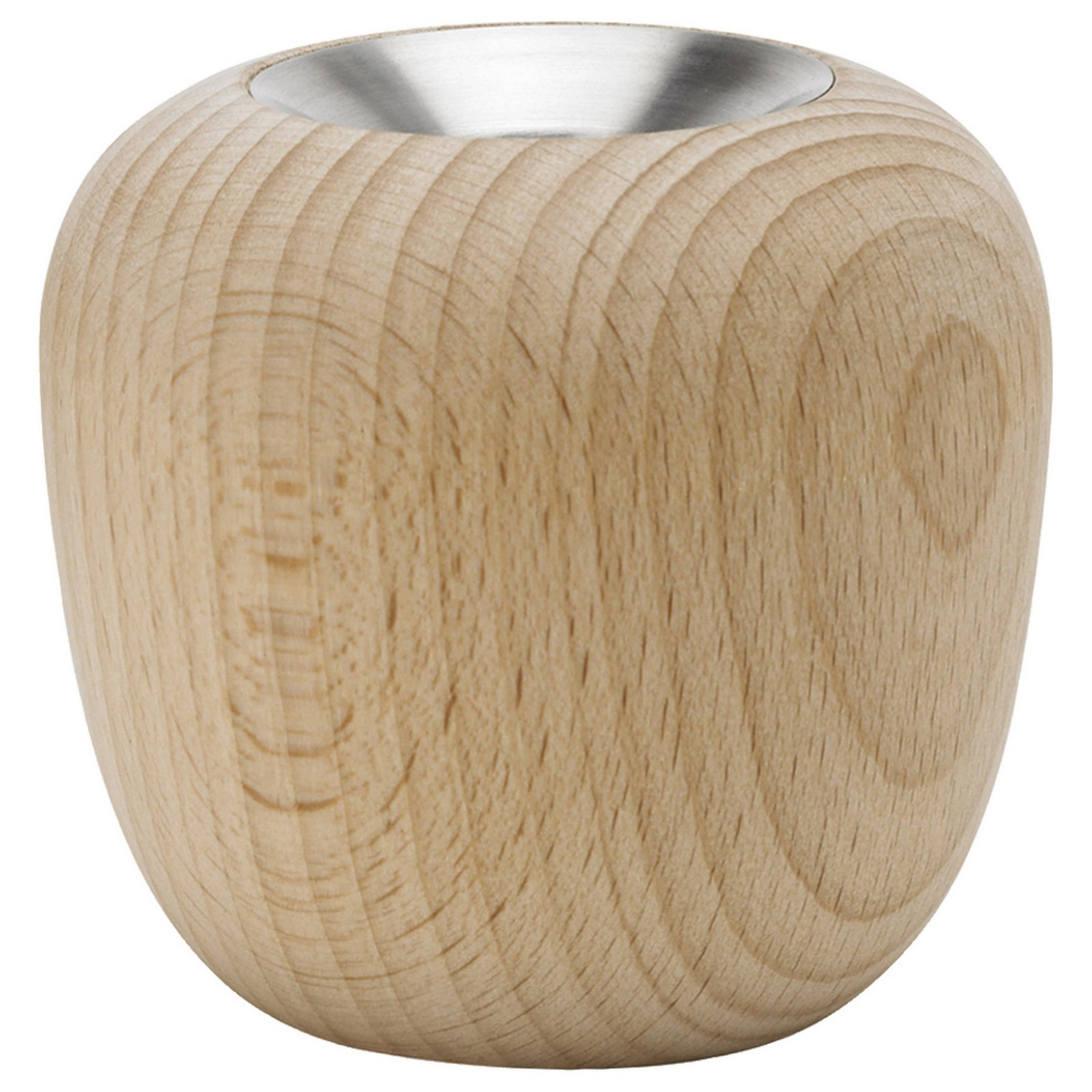 Svietnik na čajovú sviečku ORA 6,5 cm, hnedá farba, bukové drevo, Stelton