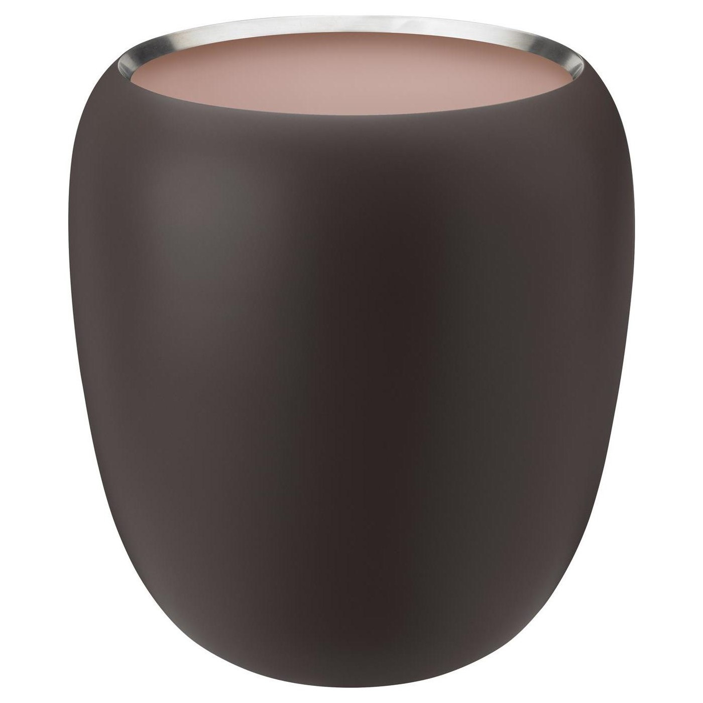 Váza ORA 22 cm, tmavo púdrová, nerezová oceľ, Stelton