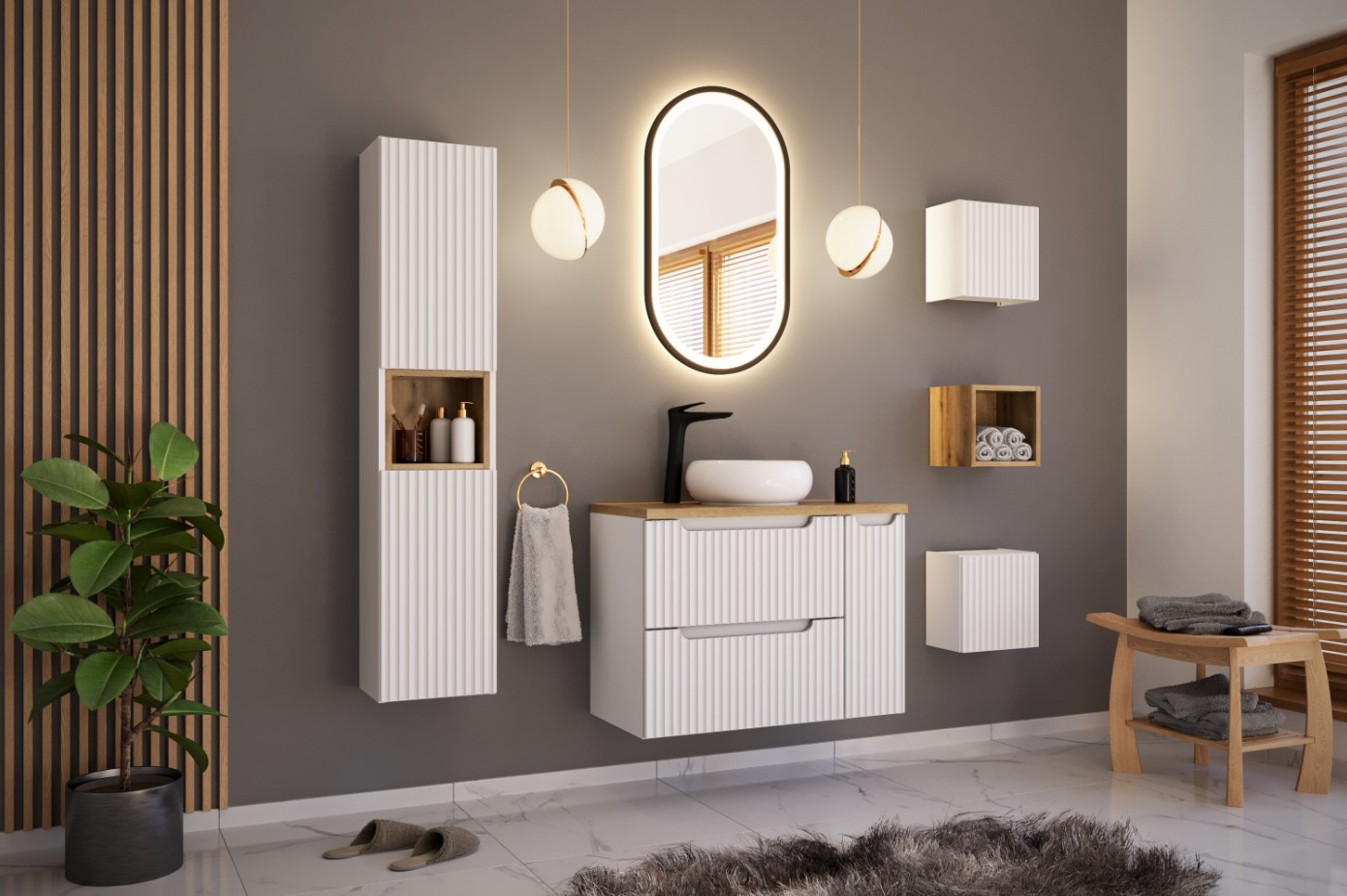 ArtCom Kúpeľňový komplet NOVA White 80/1 | 80 cm