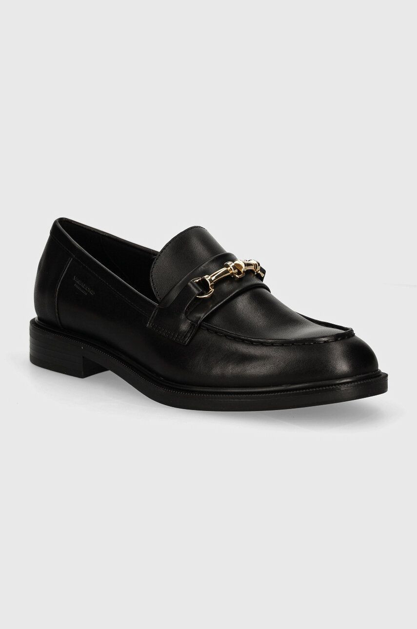Kožené mokasíny Vagabond Shoemakers AMINA dámske, čierna farba, na plochom podpätku, 5801-001-20