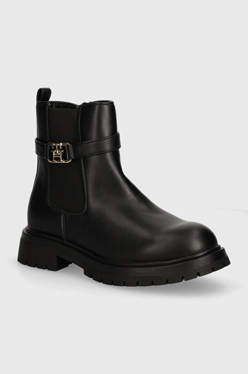 Detské čižmy Tommy Hilfiger čierna farba, T3A5-33572