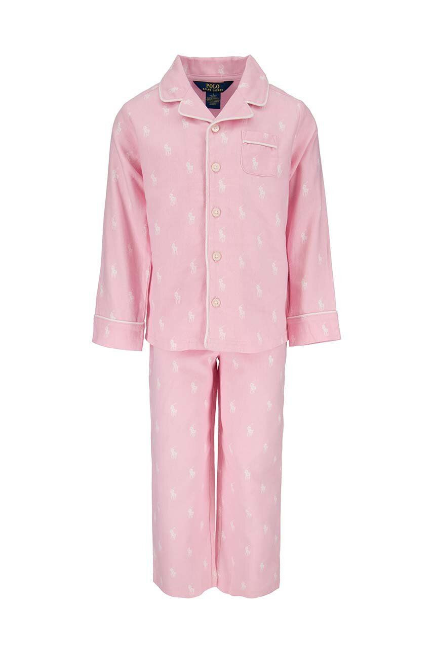Detské bavlnené pyžamo Polo Ralph Lauren ružová farba, vzorovaná, 3P0150