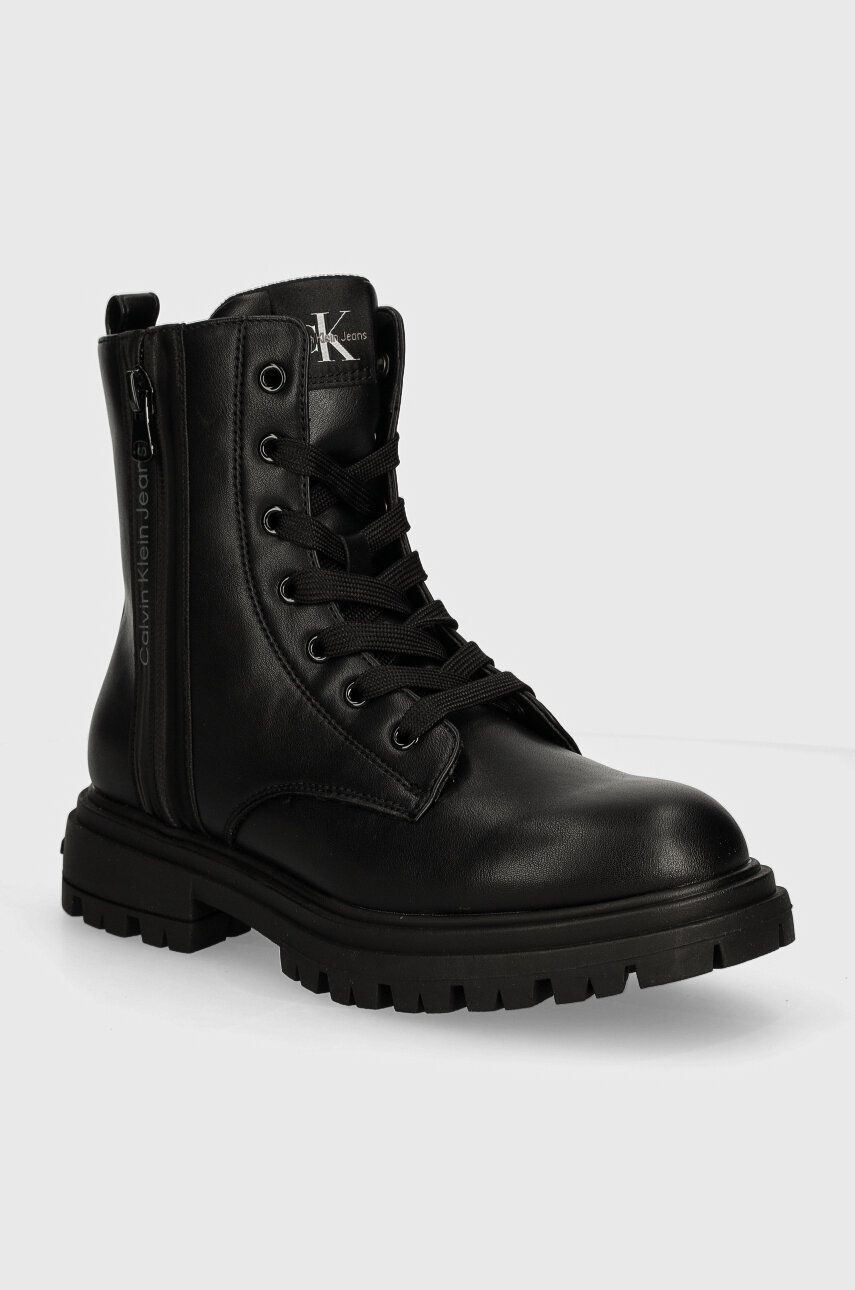 Detské workery Calvin Klein Jeans čierna farba, V3A5-81018