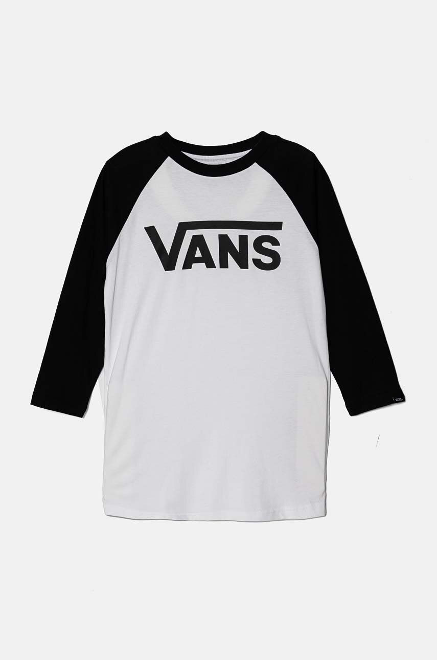 Detská bavlnená košeľa s dlhým rukávom Vans CLASSIC RAGLAN čierna farba, vzorovaná, VN0003P3BLK1