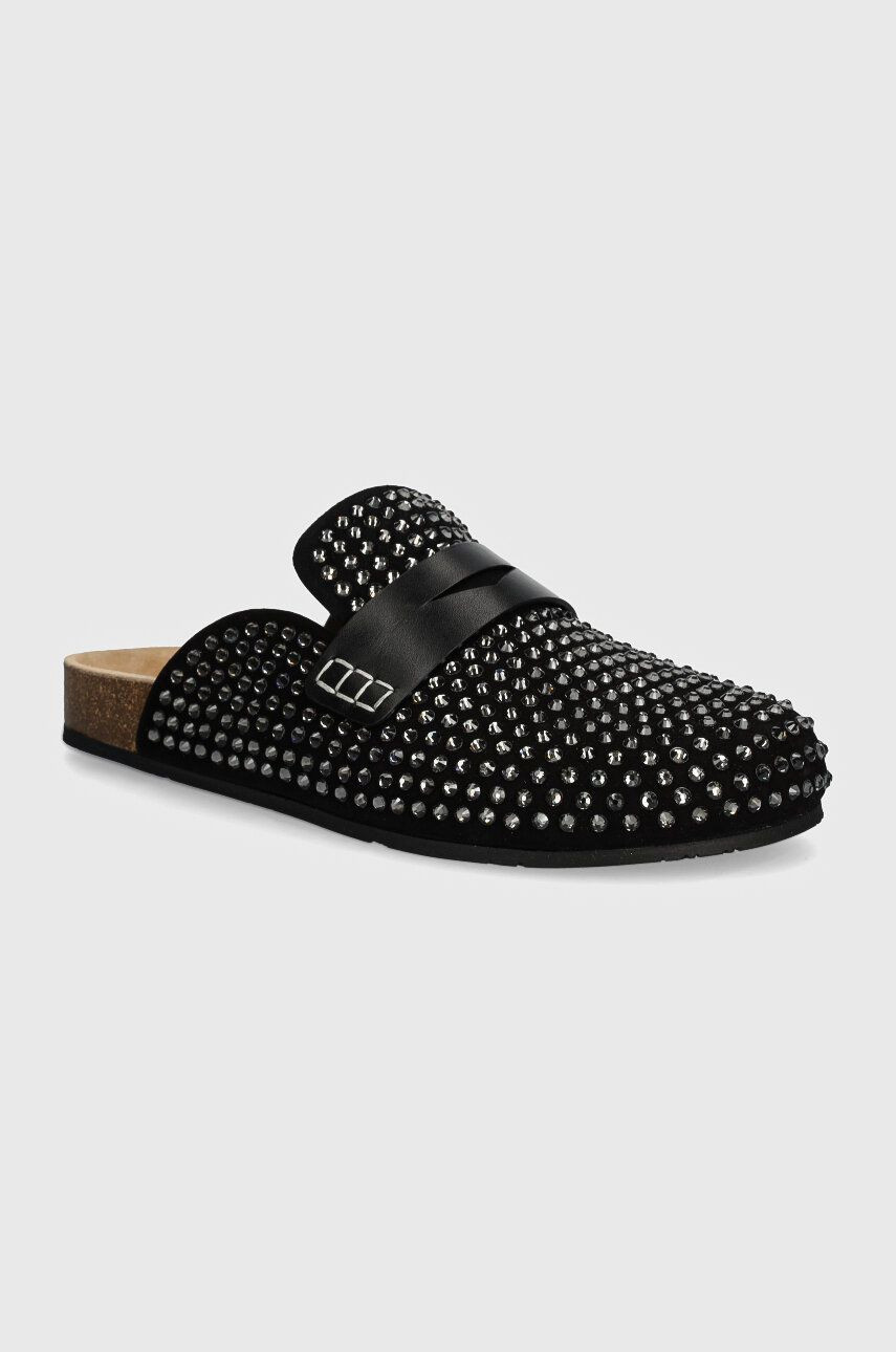 Šľapky JW Anderson Crystal dámske, čierna farba, ANW43050A