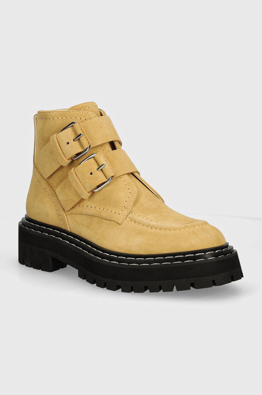 Semišové topánky Proenza Schouler Lug Sole dámske, béžová farba, na platforme, PS43100A