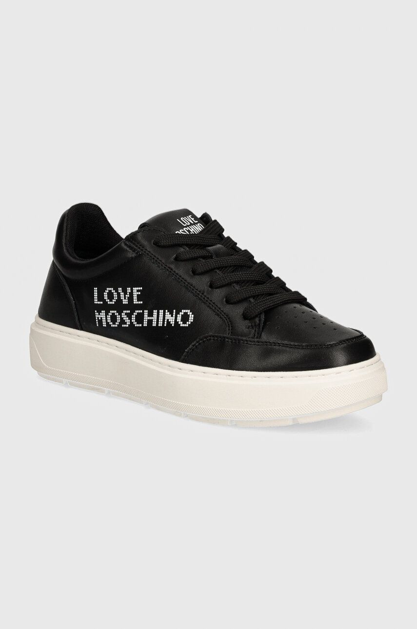 Kožené tenisky Love Moschino čierna farba, JA15124G1LIA0000