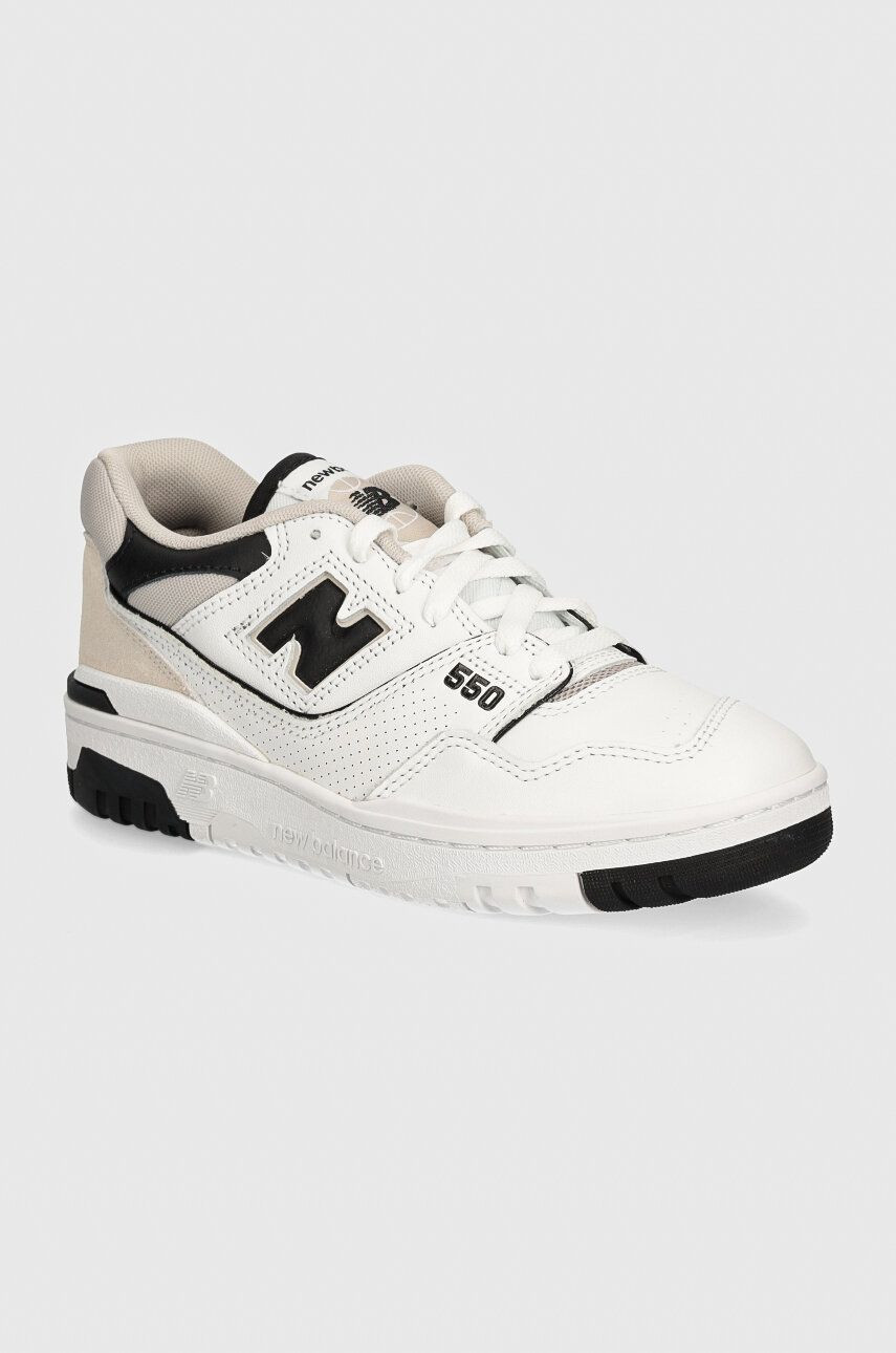 Kožené tenisky New Balance 550 biela farba, BB550ESI
