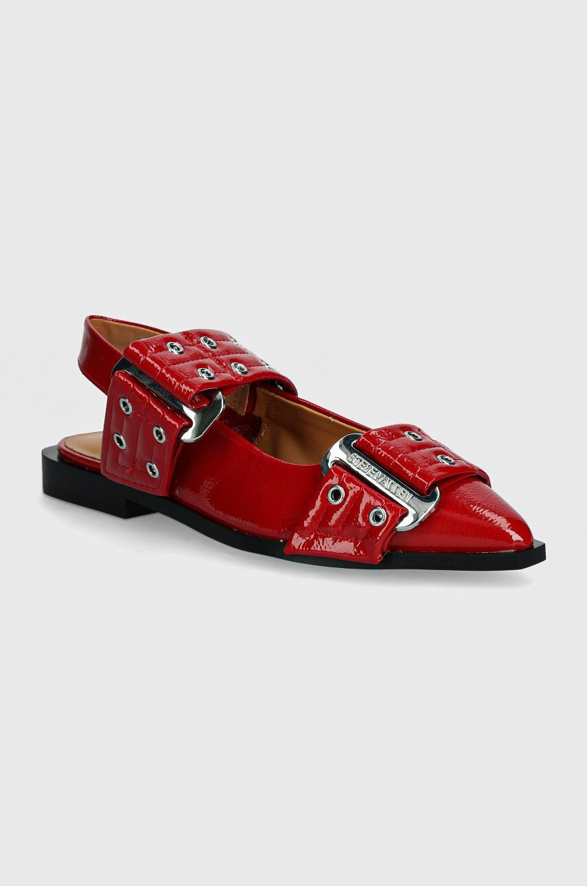 Baleríny Steve Madden Grand Ave červená farba, s otvorenou pätou, SM11003257