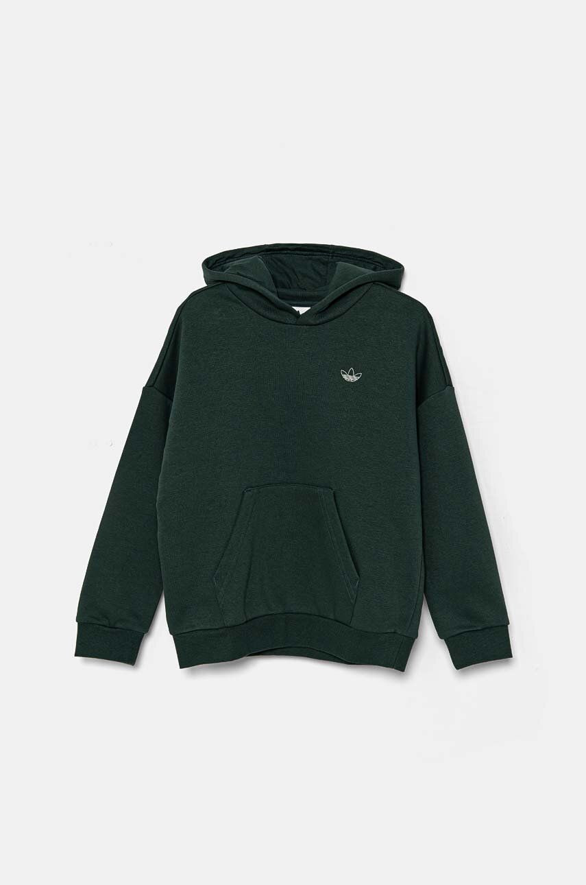 Detská mikina adidas Originals HOODIE zelená farba, s kapucňou, s potlačou, IY9555