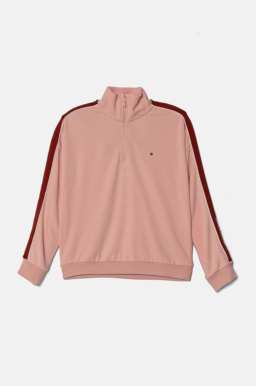 Detská mikina Tommy Hilfiger ružová farba, vzorovaná, KG0KG08034