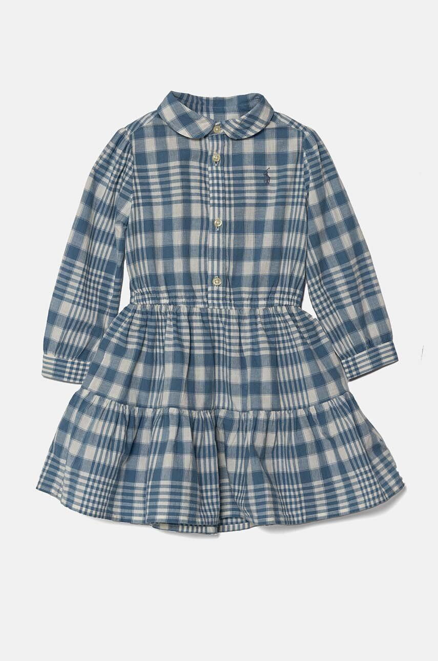 Detské bavlnené šaty Polo Ralph Lauren midi, áčkový strih, 310940806001