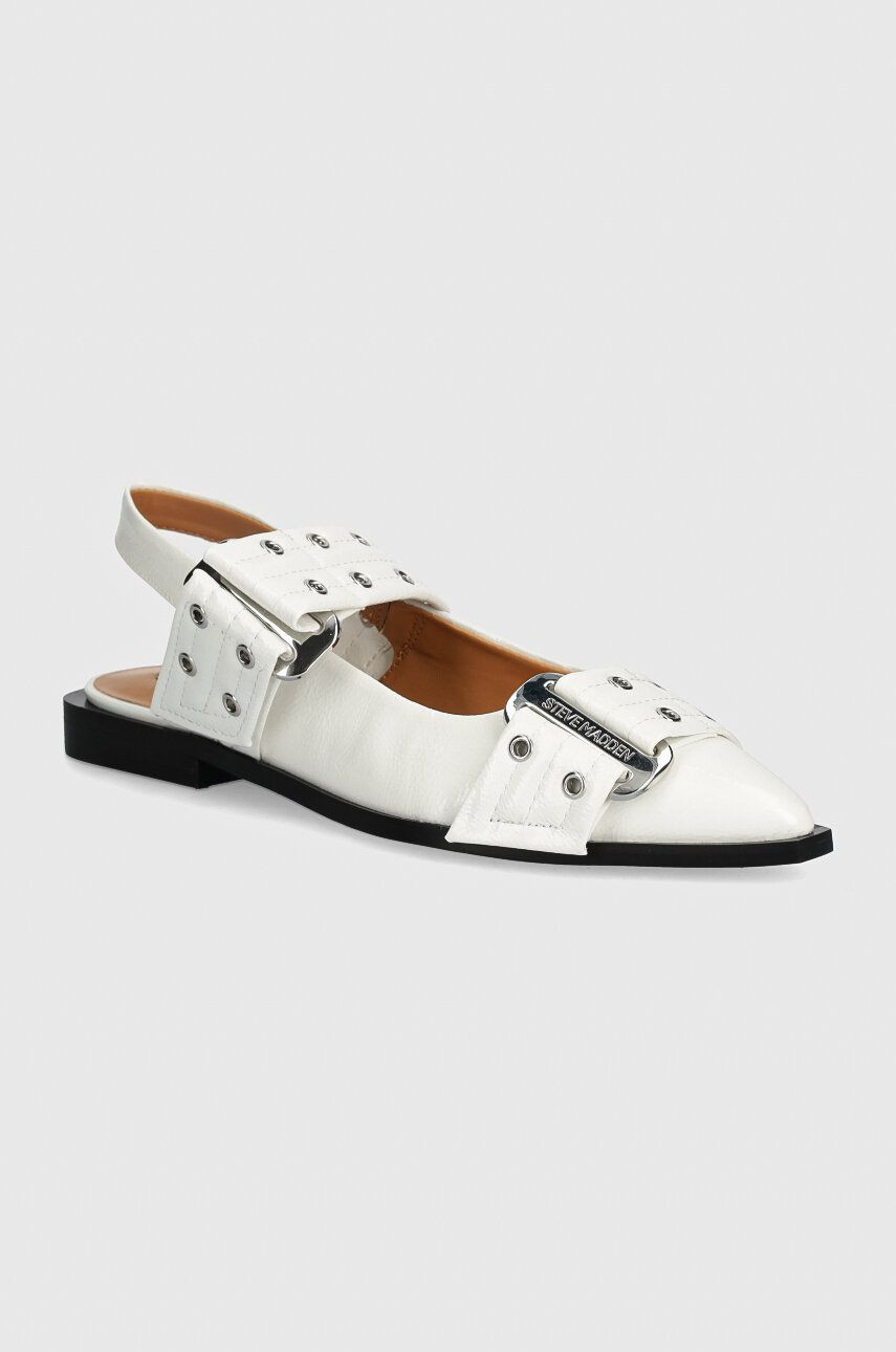 Baleríny Steve Madden Grand Ave biela farba, s otvorenou pätou, SM11003257