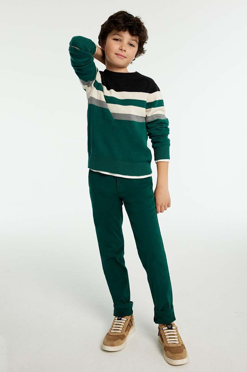 Detské nohavice Mayoral zelená farba, jednofarebné, 530