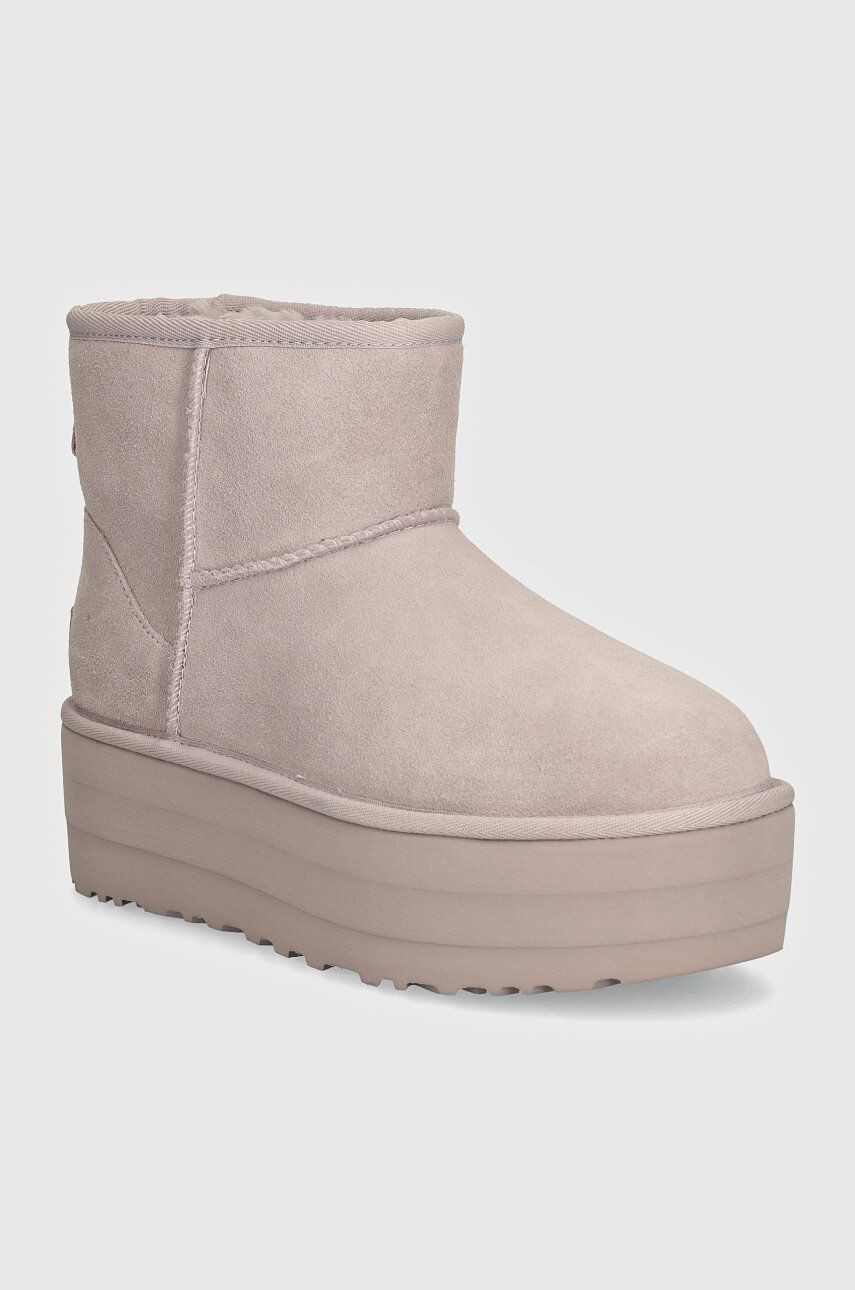 Semišové snehule UGG Classic Mini Platform fialová farba, 1134991-PSK