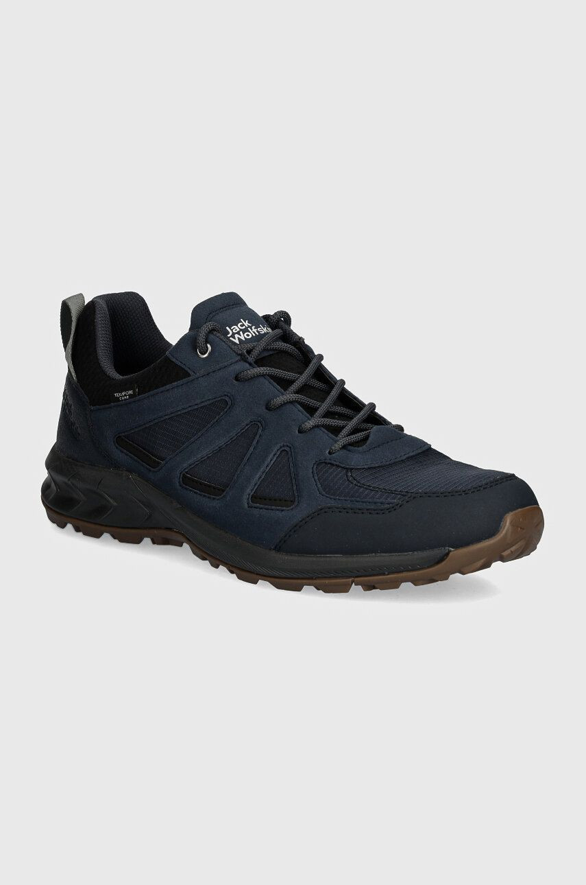 Topánky Jack Wolfskin Woodland 2 Texapore Low pánske, tmavomodrá farba, 4051271
