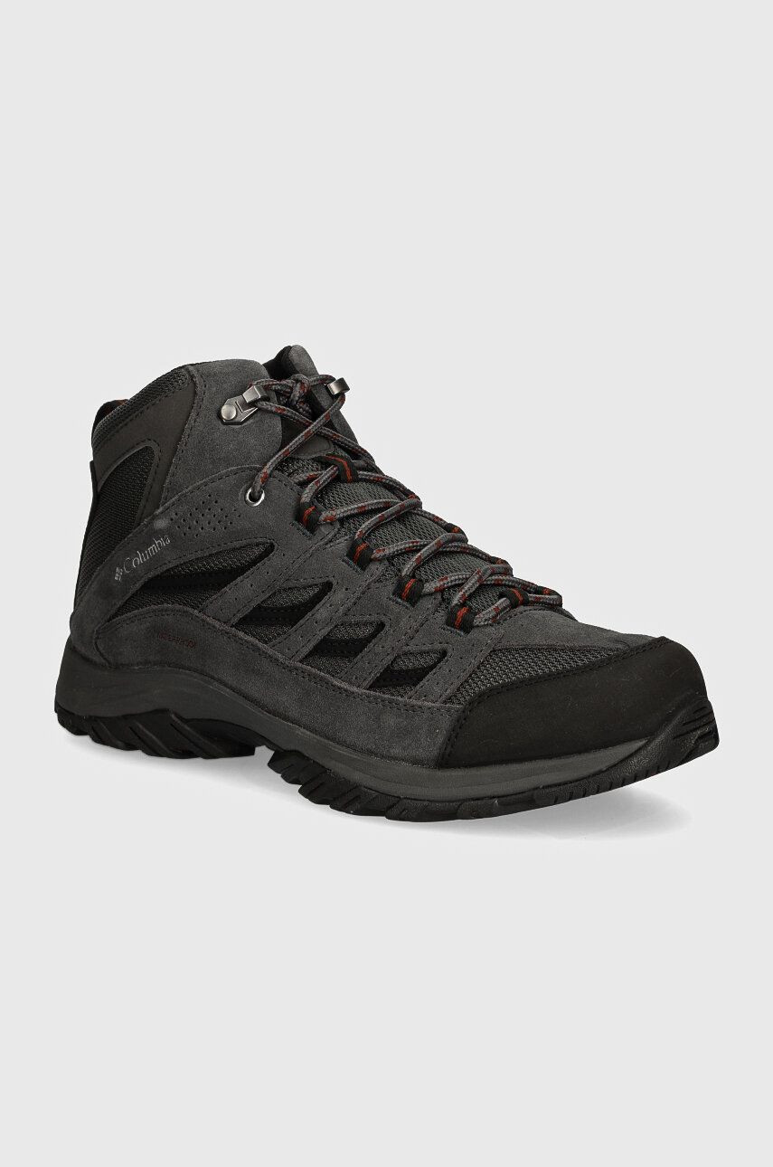Topánky Columbia Crestwood Mid Waterproof pánske, šedá farba, 2100641