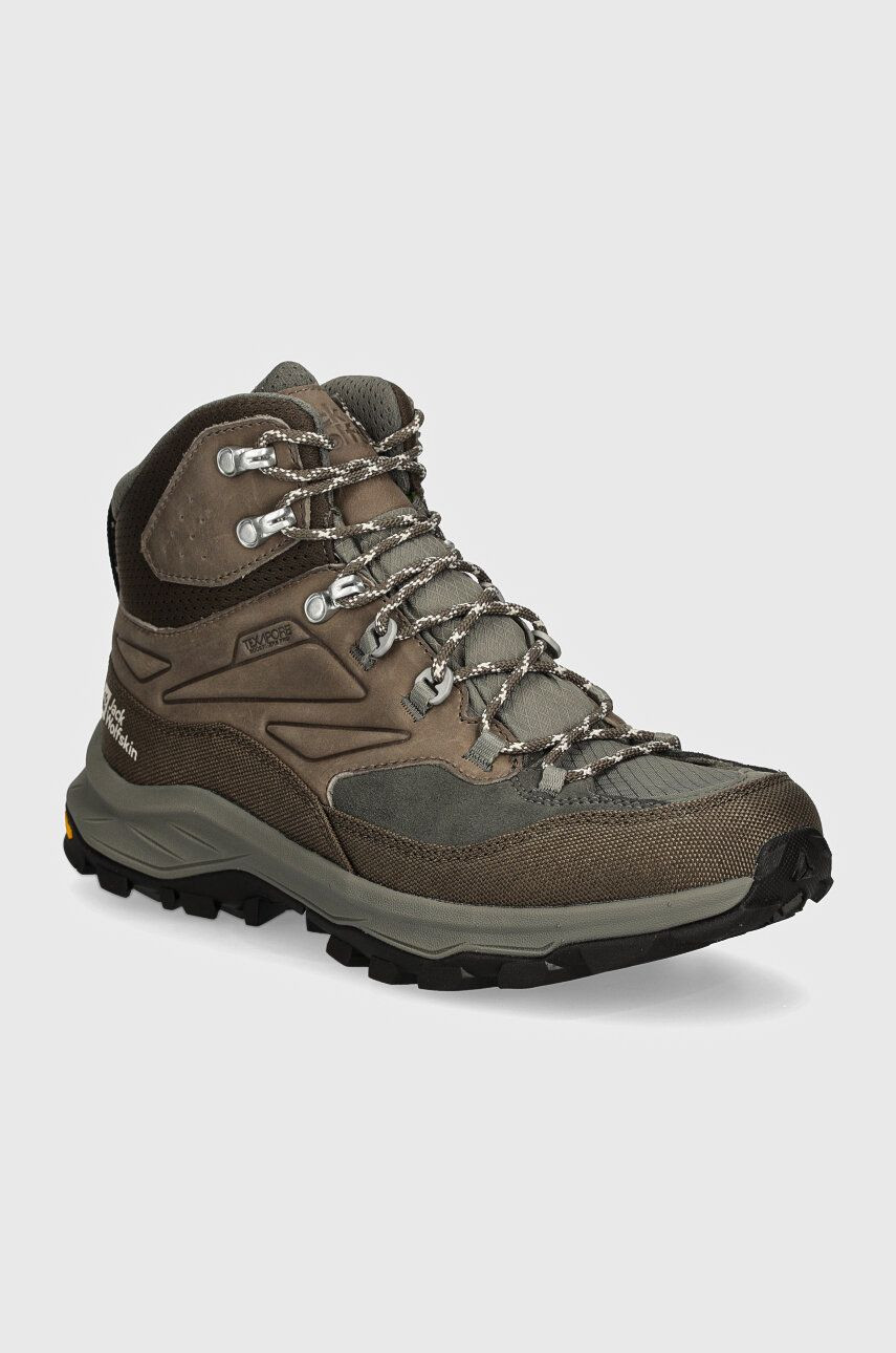 Topánky Jack Wolfskin Cyrox Texapore Mid pánske, zelená farba, 4064301