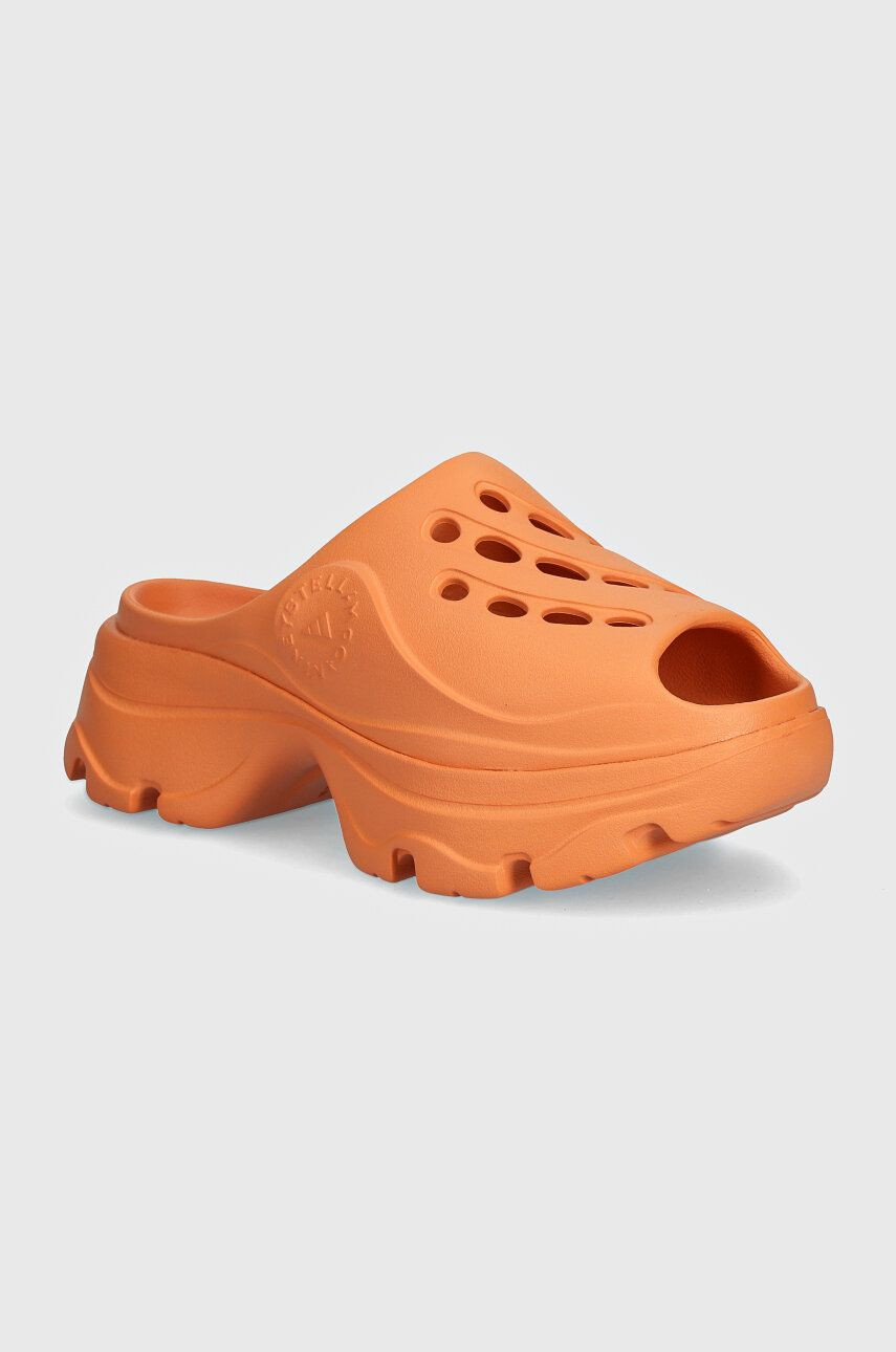 Šľapky adidas by Stella McCartney Clog dámske, oranžová farba, na platforme, IE8764