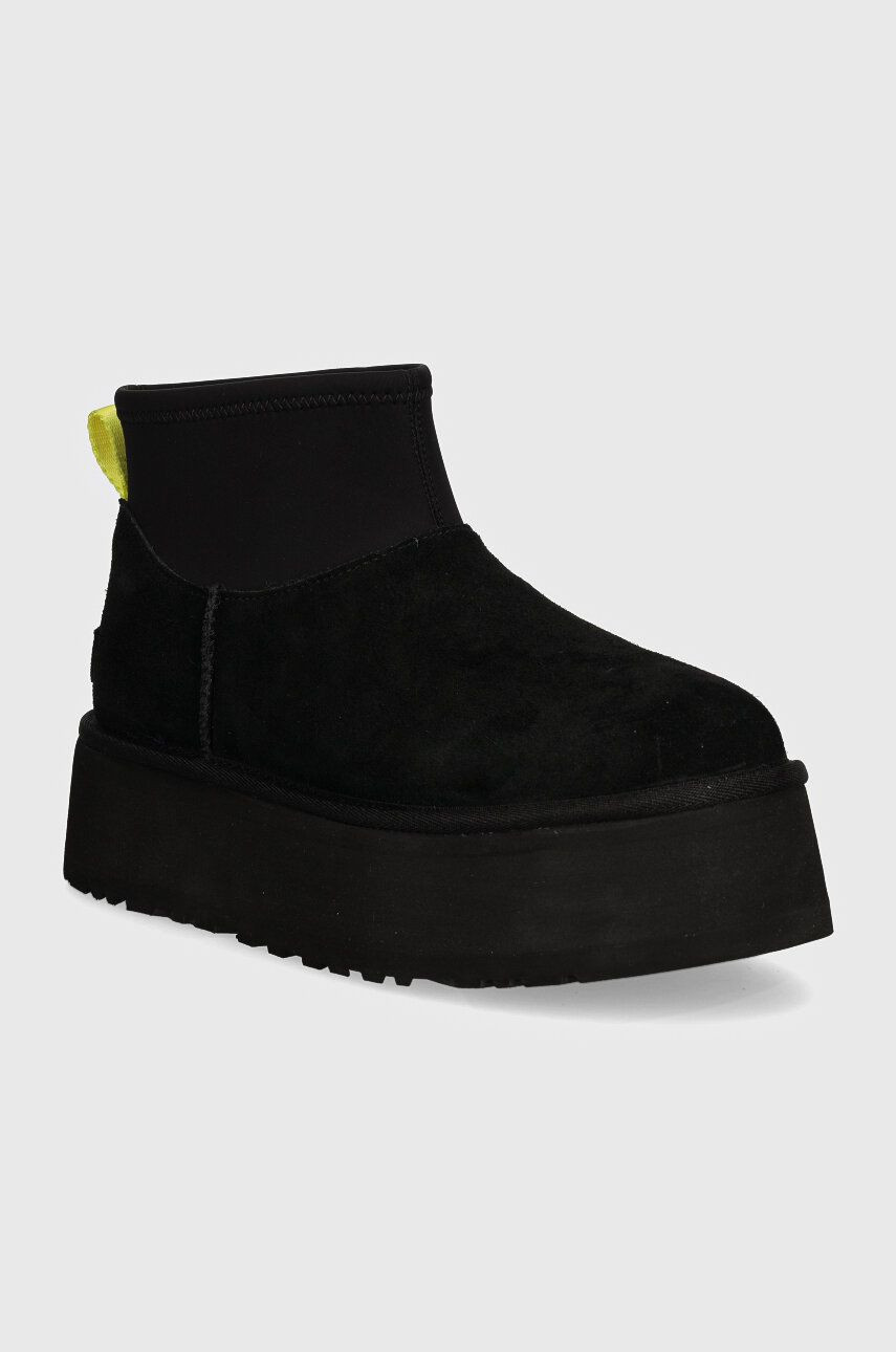 Semišové snehule UGG Classic Mini Dipper čierna farba, 1168170-BLK