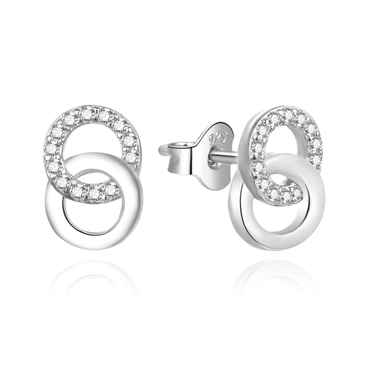 Agato Krásne strieborné náušnice so zirkónmi AGUP3480