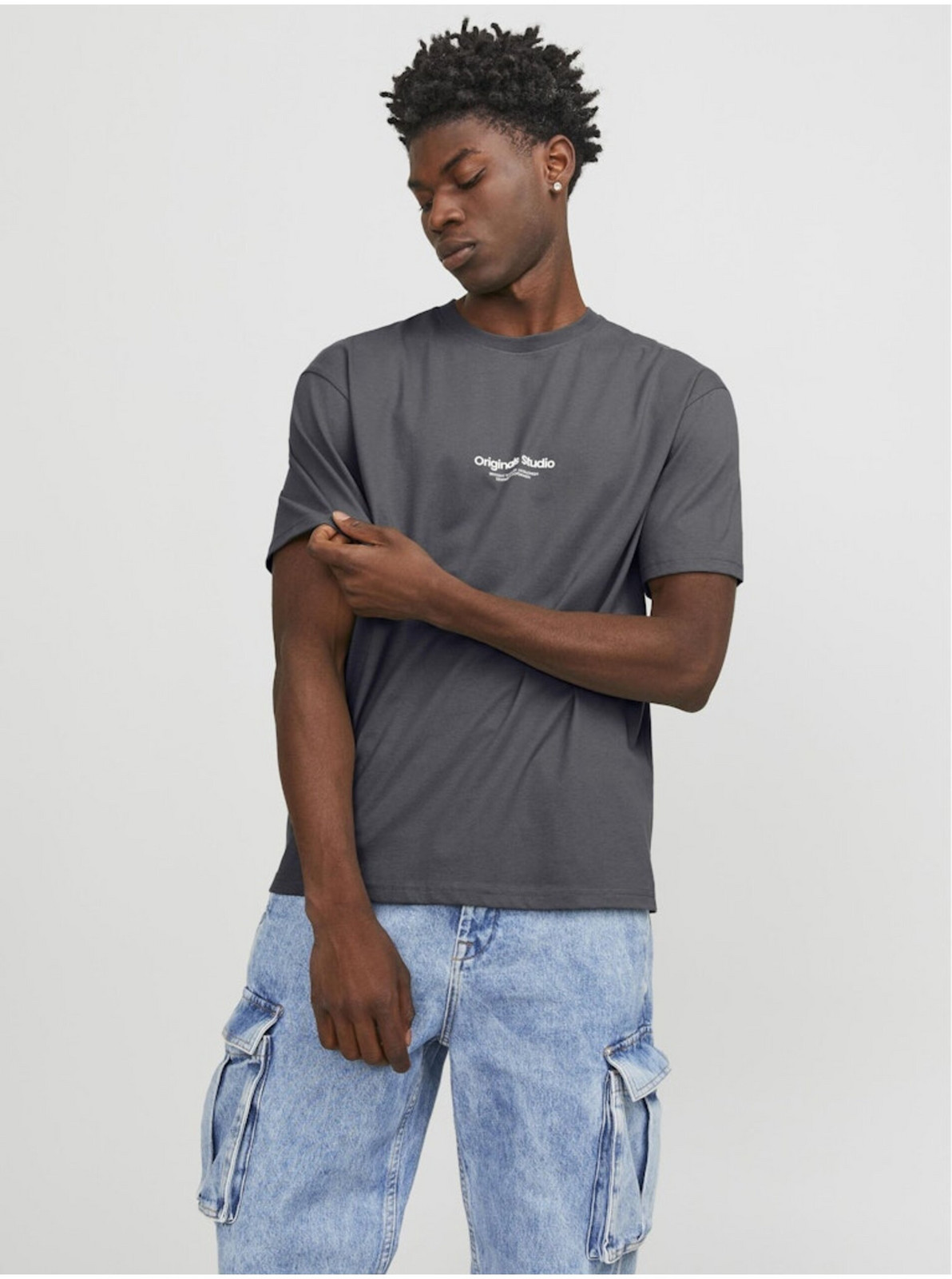 Šedé pánske tričko Jack & Jones Vesterbro