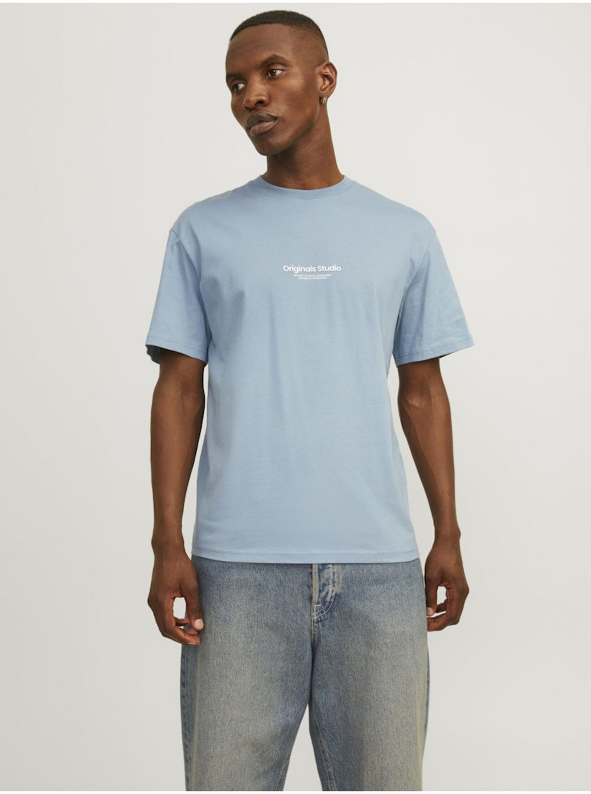 Svetlomodré pánske tričko Jack & Jones Vesterbo