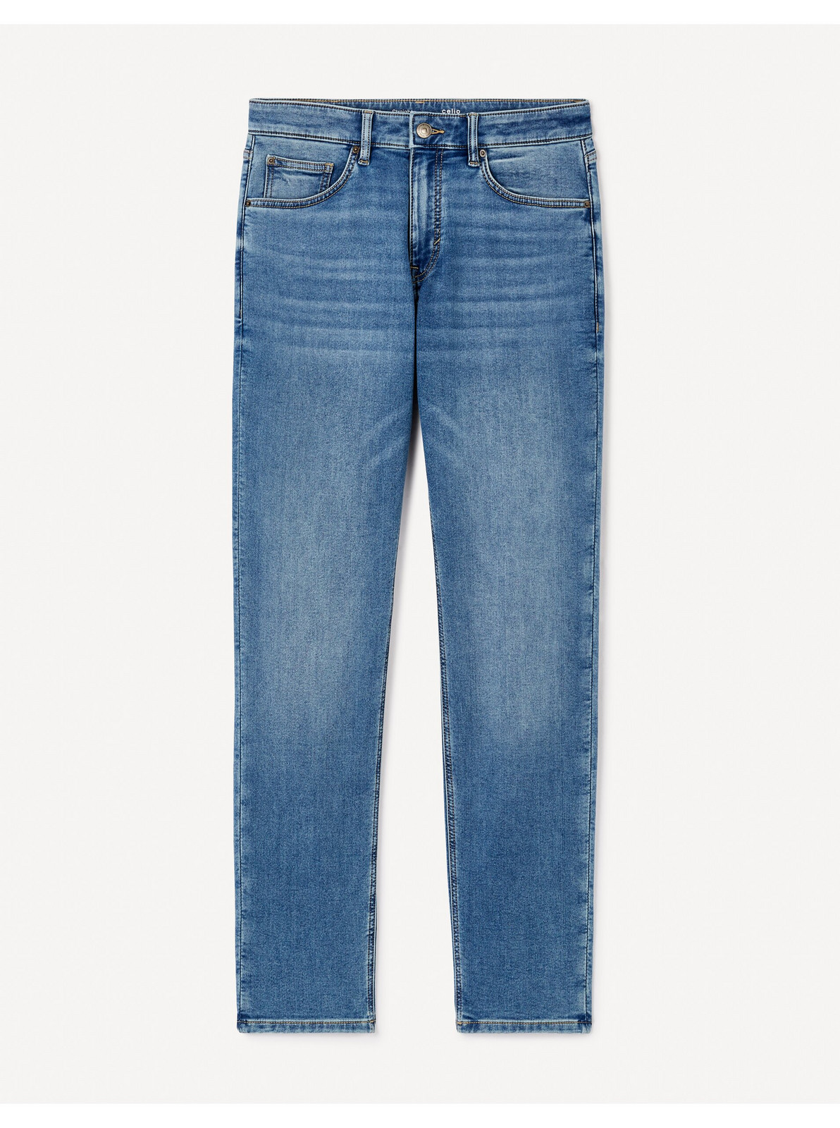 Modré pánske straight fit džínsy Celio C15 Stlmaille