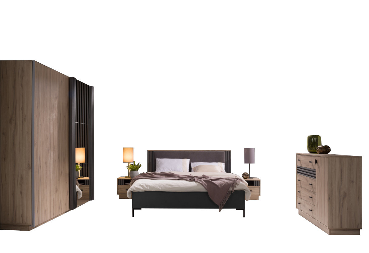 Expedo Spálňová zostava LOMO, dub estana/antracit