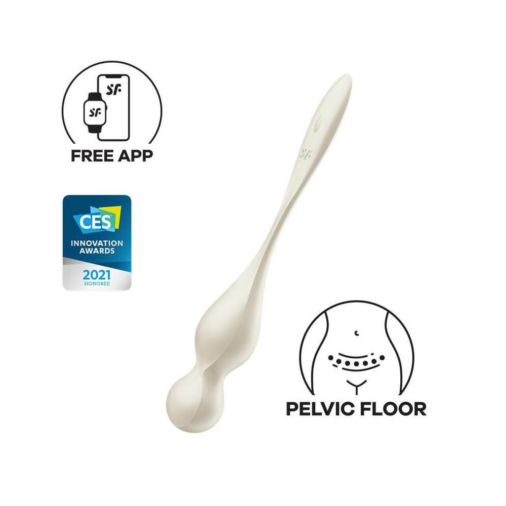 Satisfyer Love Birds 1 - inteligentná vibračná guľa pre gekóny (biela)