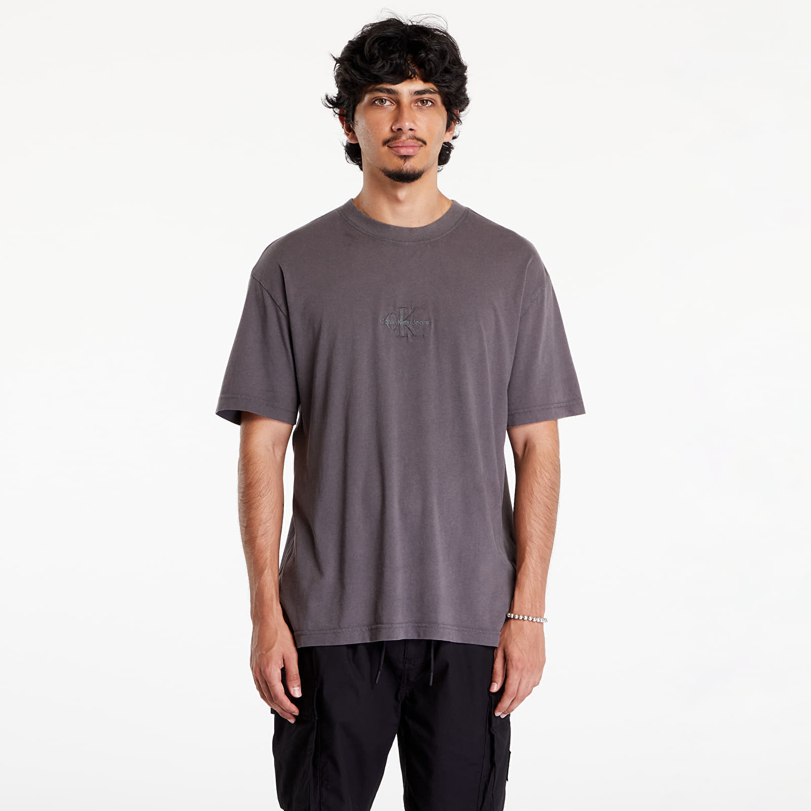 Tričko Calvin Klein Jeans Washed Monologo Short Sleeve Tee Gray S