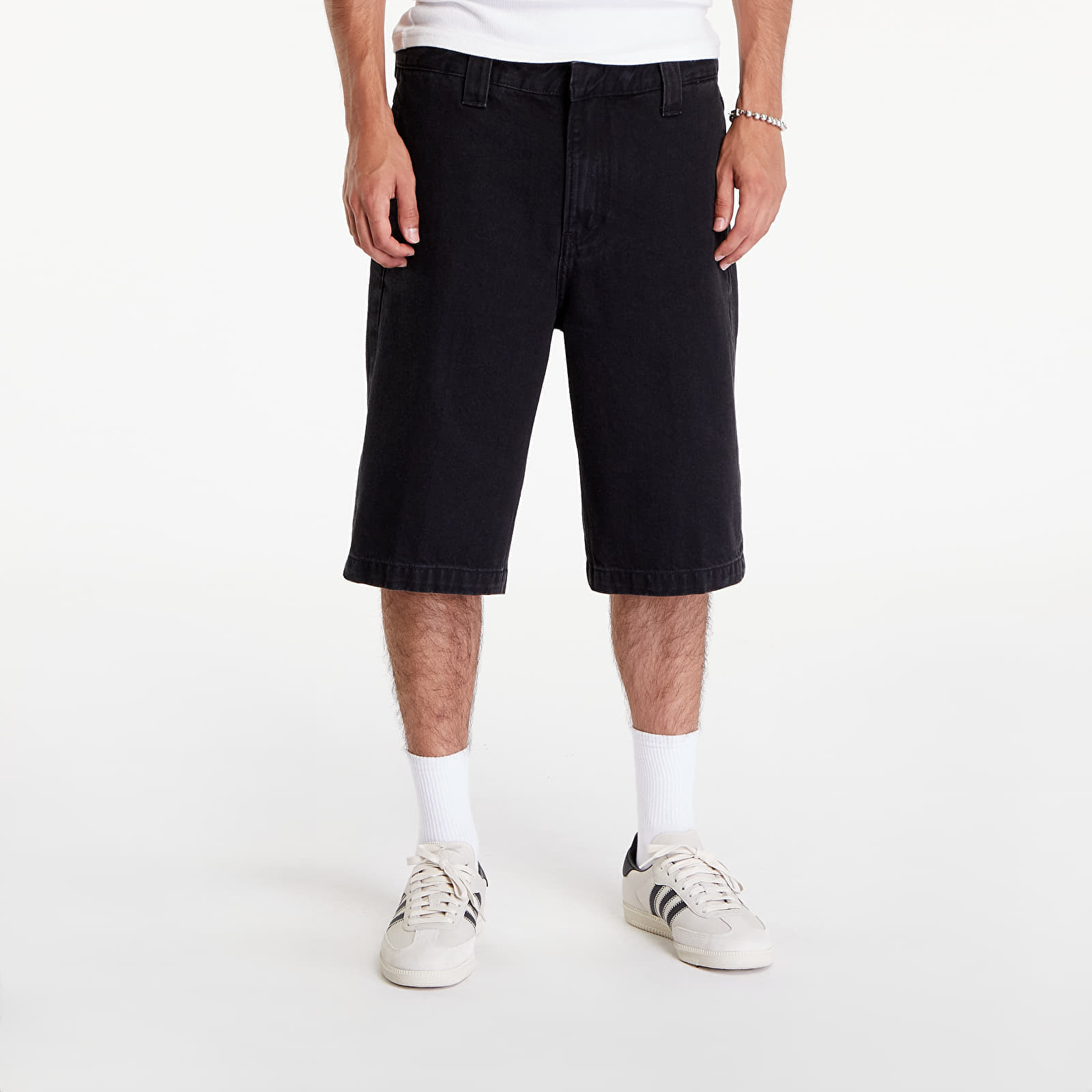 Šortky Calvin Klein Jeans Trouser Shorts Denim Black 31
