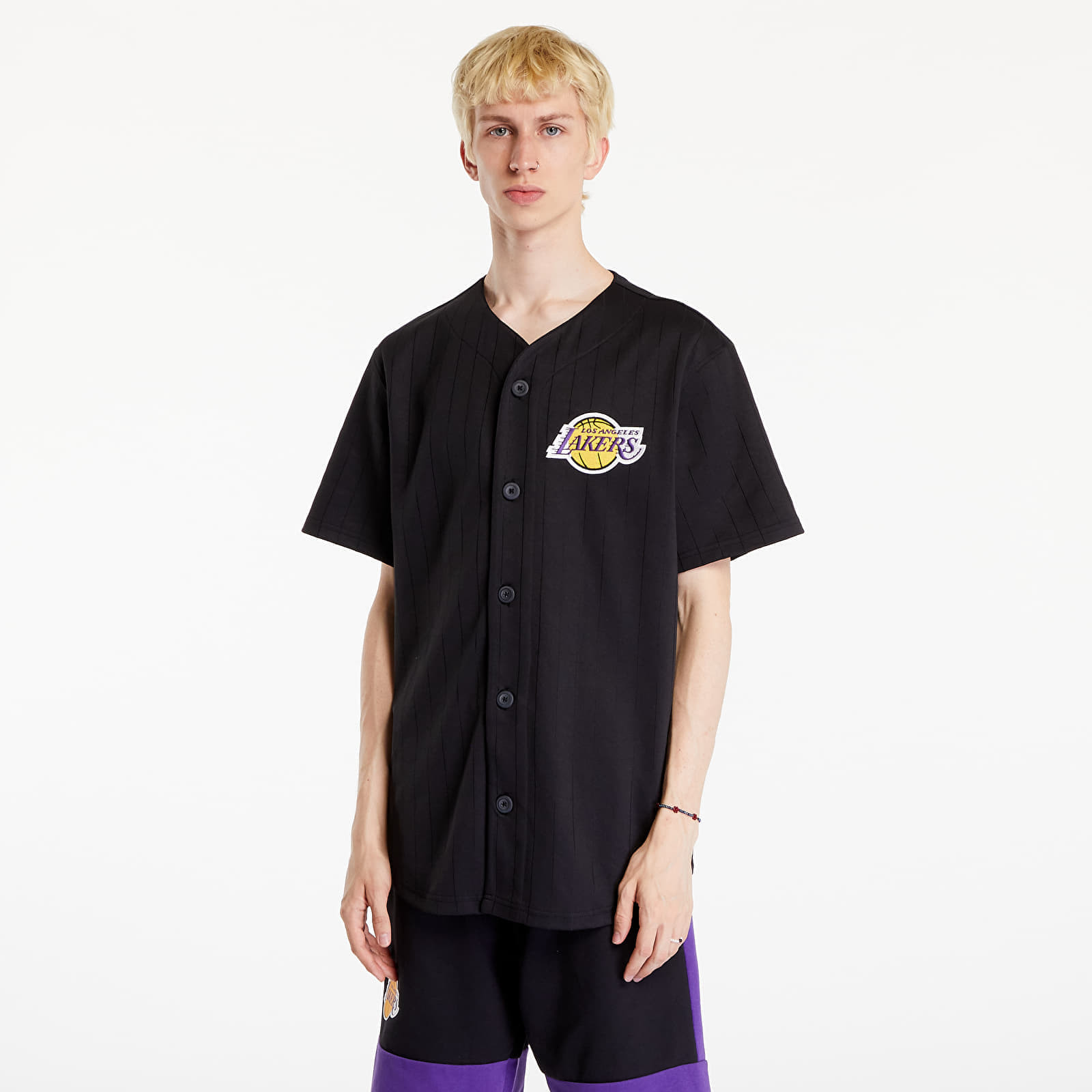 Tričko New Era NBA Team Logo Jersey Los Angeles Lakers Black/ True Purple S