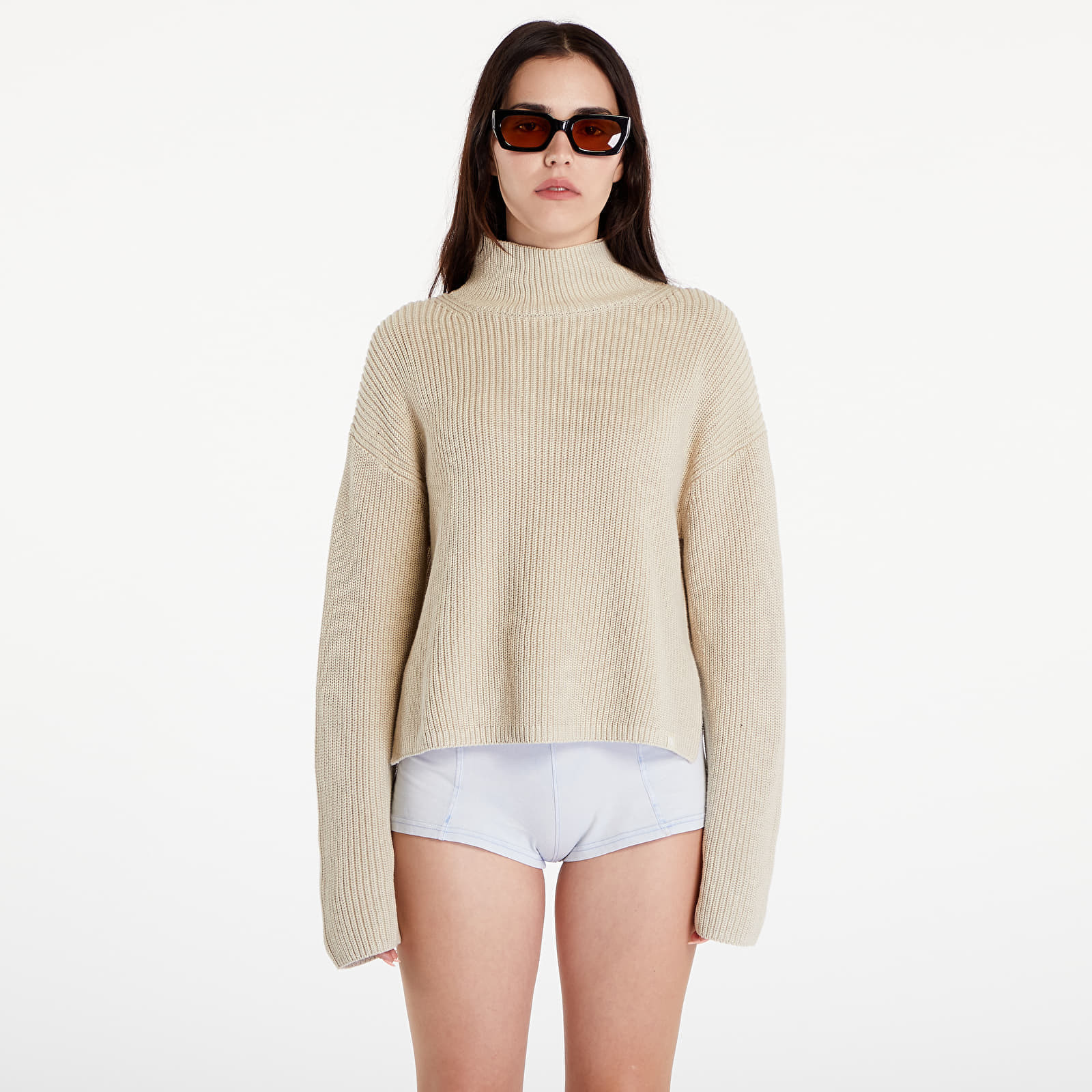 Sveter Calvin Klein Jeans Chunky Loose High Neck Sweater Pelican XS