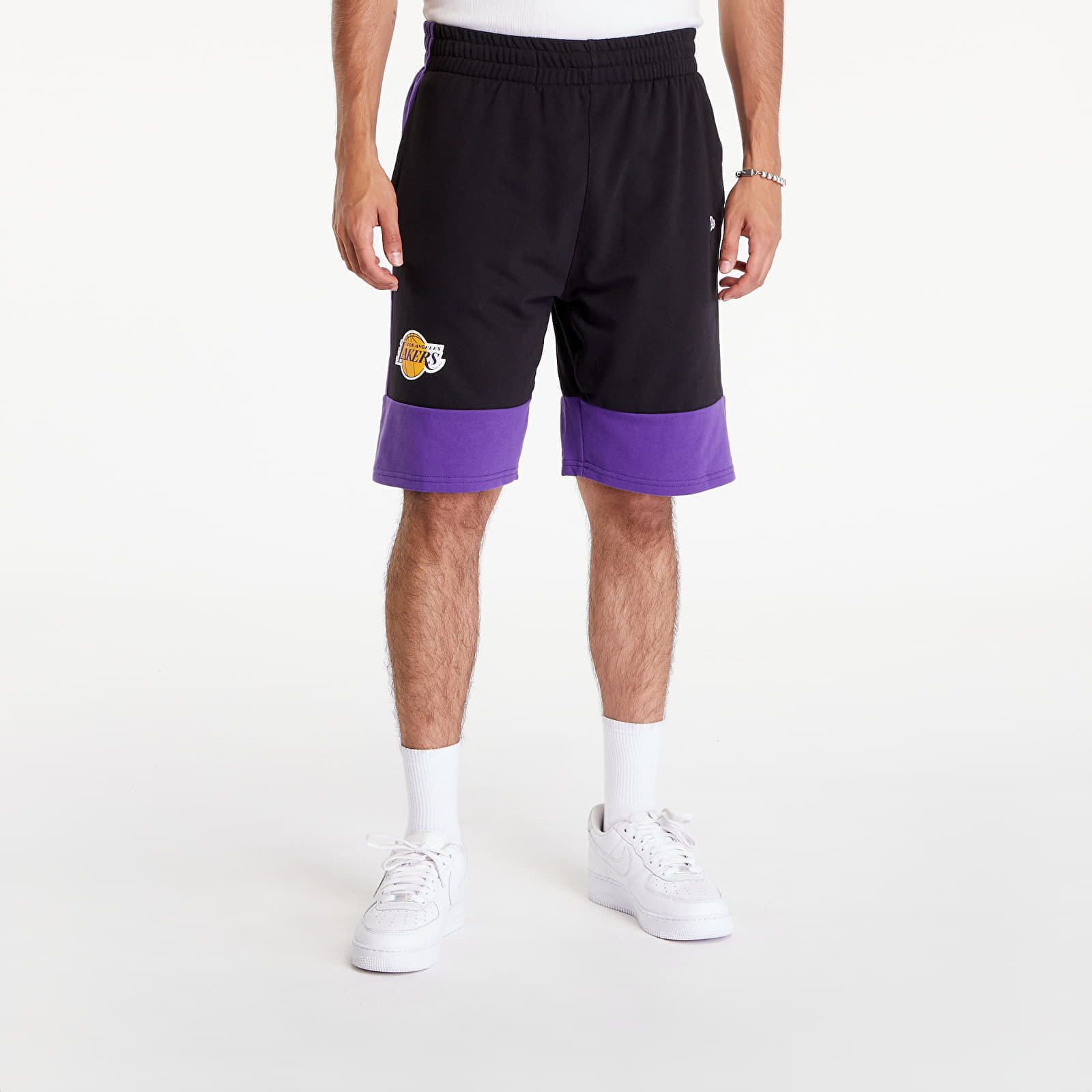 New Era NBA Colour Block Shorts Los Angeles Lakers Black/ True Purple M