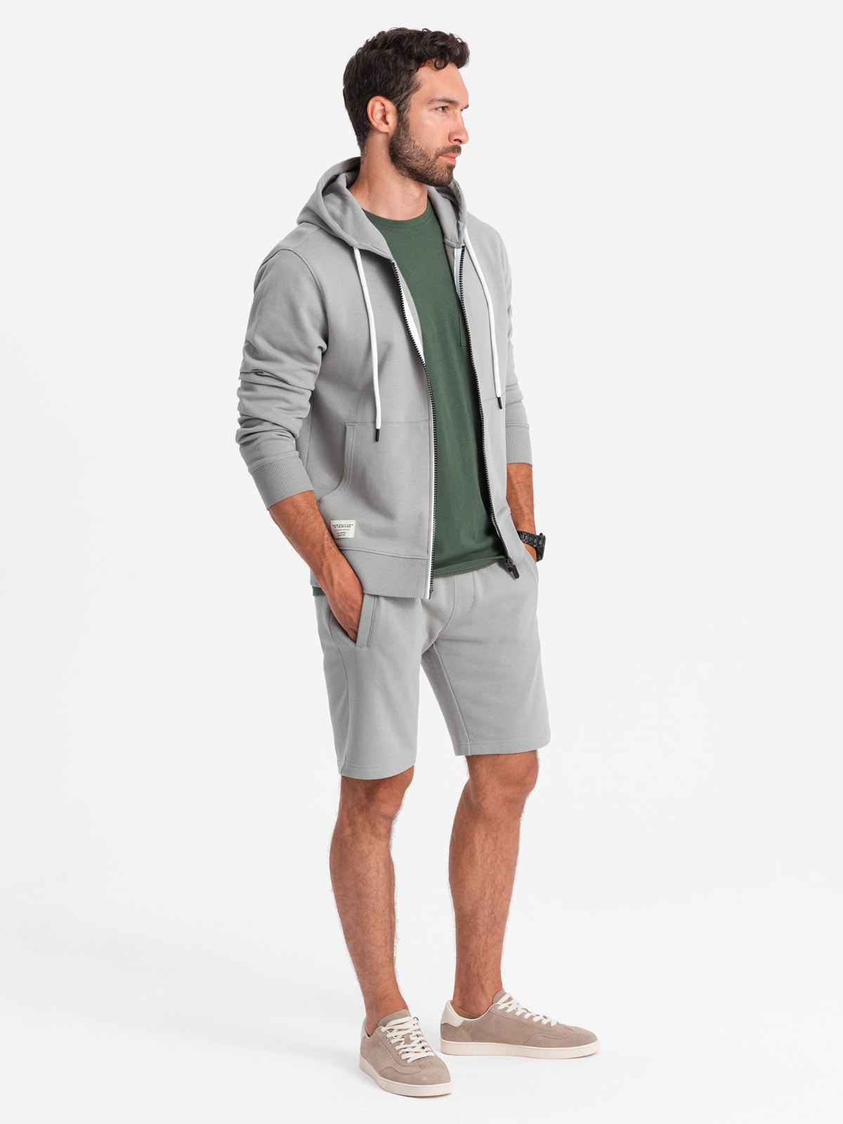 Ombre Komplet męski dresowy bluza rozpinana + szorty