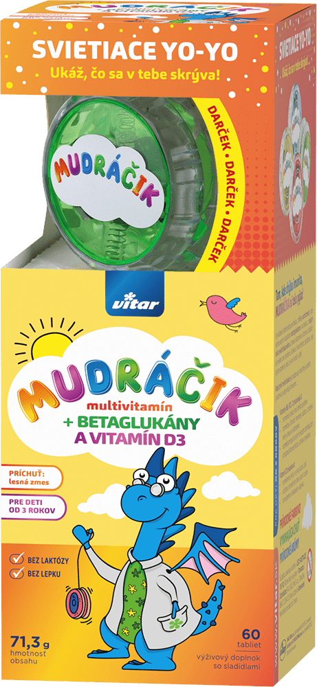 Vitar MUDRÁČIK multivitamín+ betaglukány a vitamín D3 + darček 60 tabliet