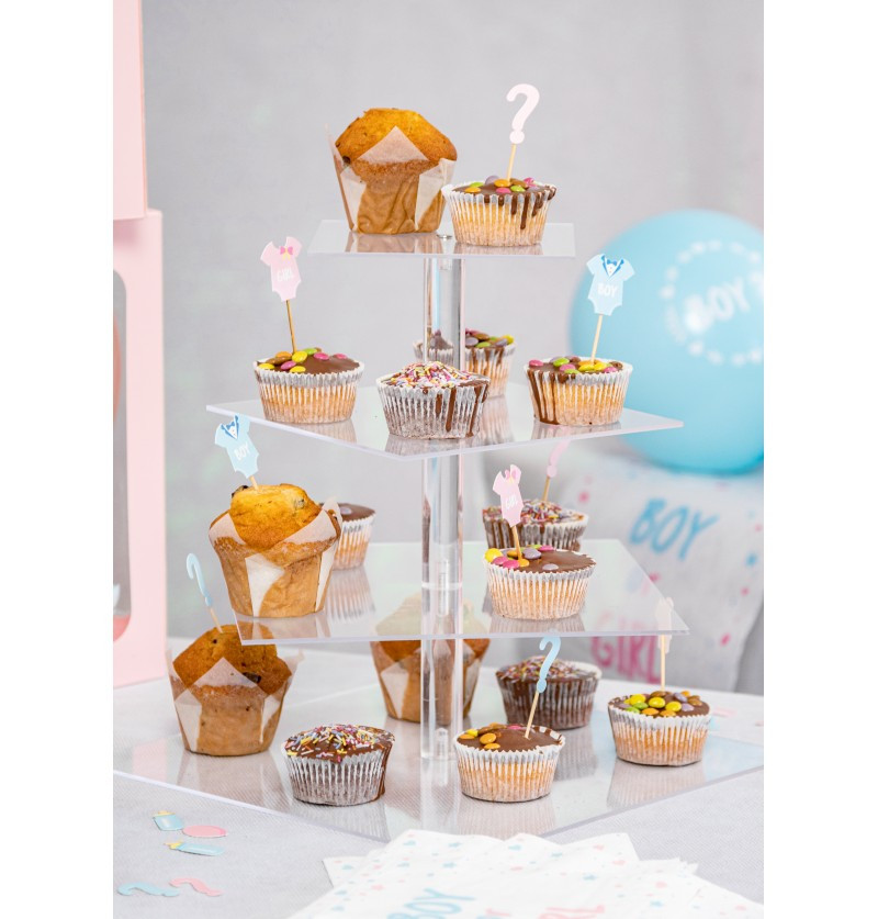Chaks Candy bar stojan na koláčiky hranatý - 4 poschodia