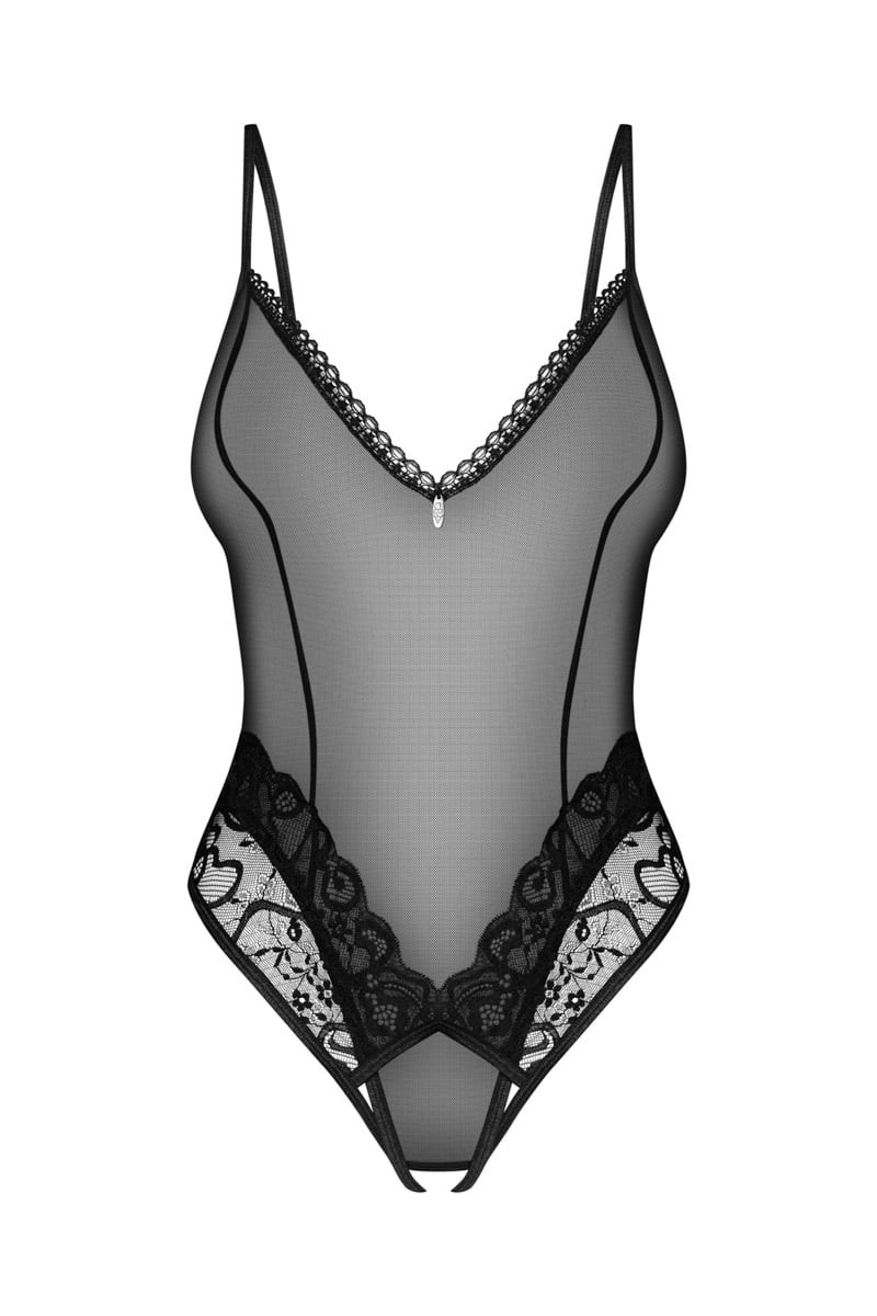 Čierne crotchless body Blomentis