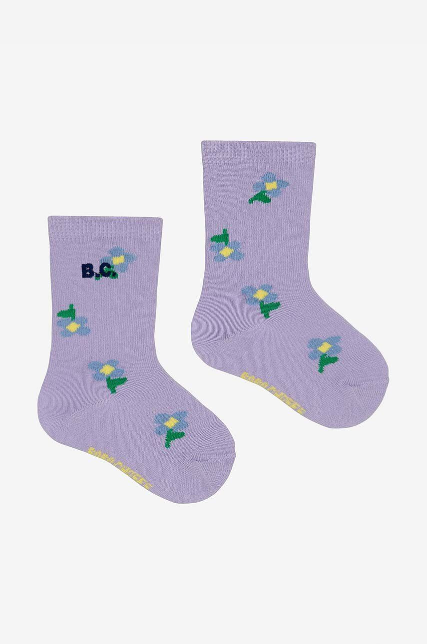 Detské ponožky Bobo Choses Pansy Flower fialová farba, 224AH004