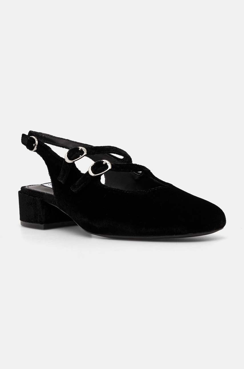 Lodičky Steve Madden City View čierna farba, na podpätku, s otvorenou pätou, SM11002870